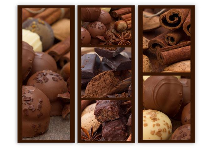 Akrylbillede chokoladedrøm (3 dele)