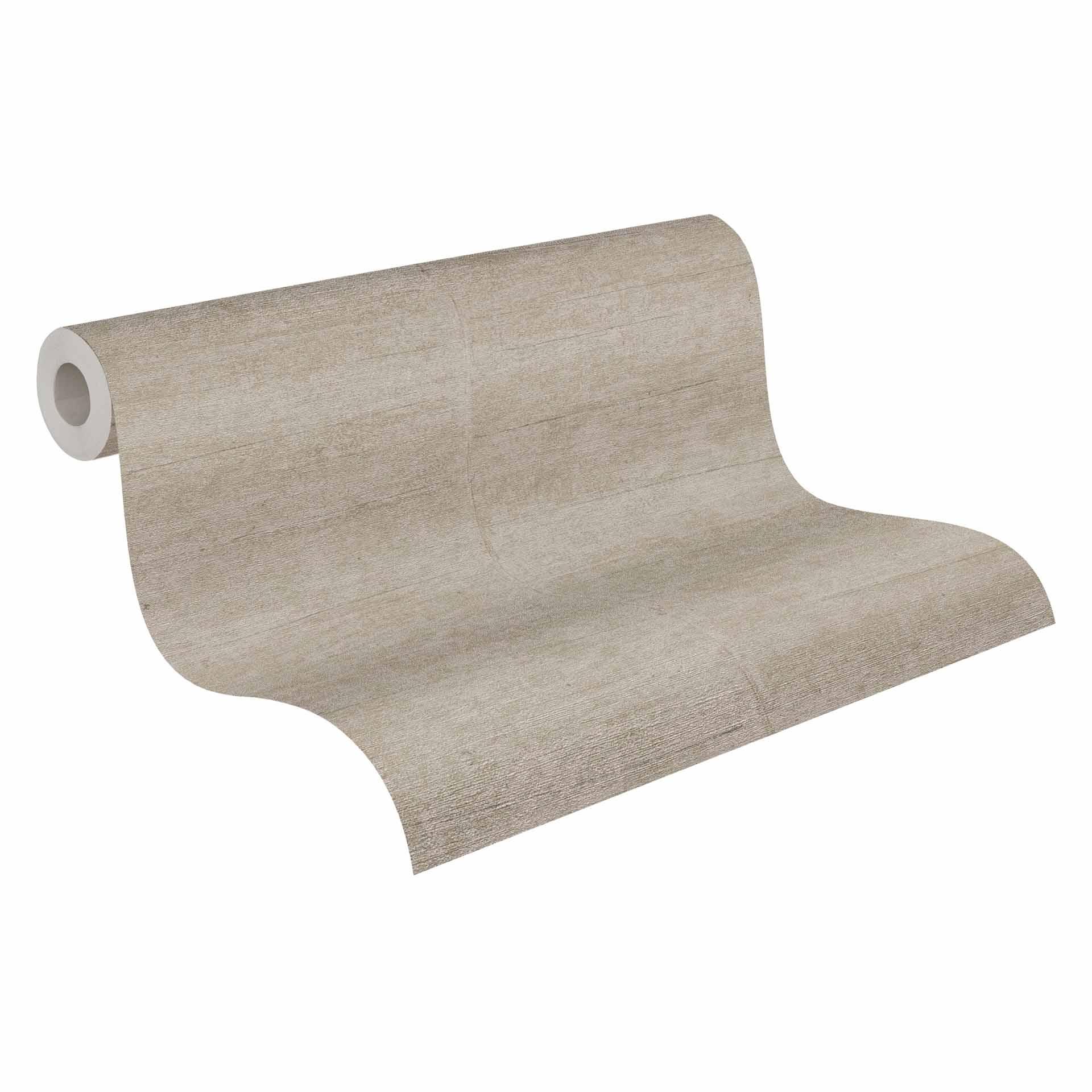 Structuurbehang taupe grijs - Vliesbehang met fijne lijnen - modern behang voor op de muur