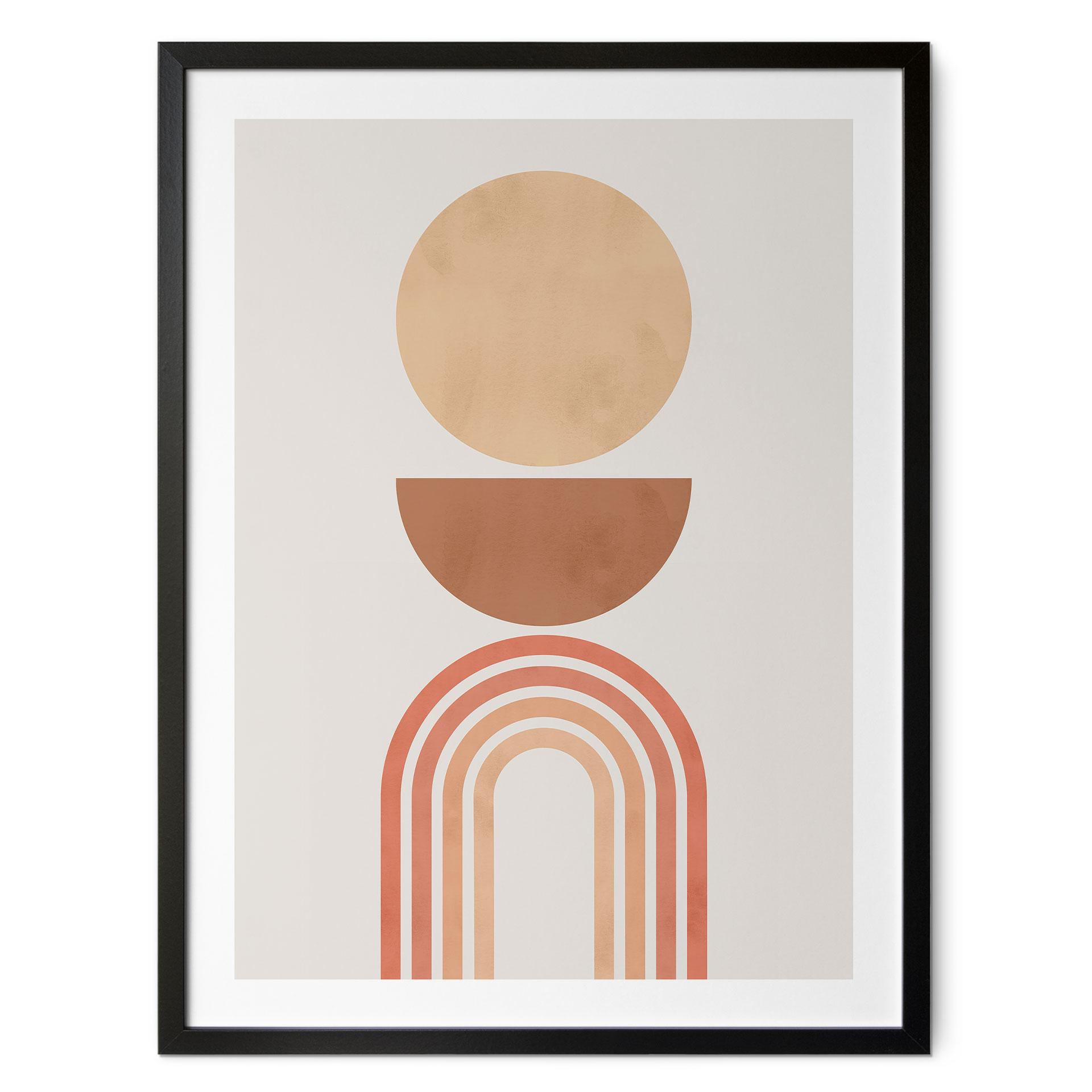 Poster Abstrakt Balans - Retro bågar och cirklar - Costa