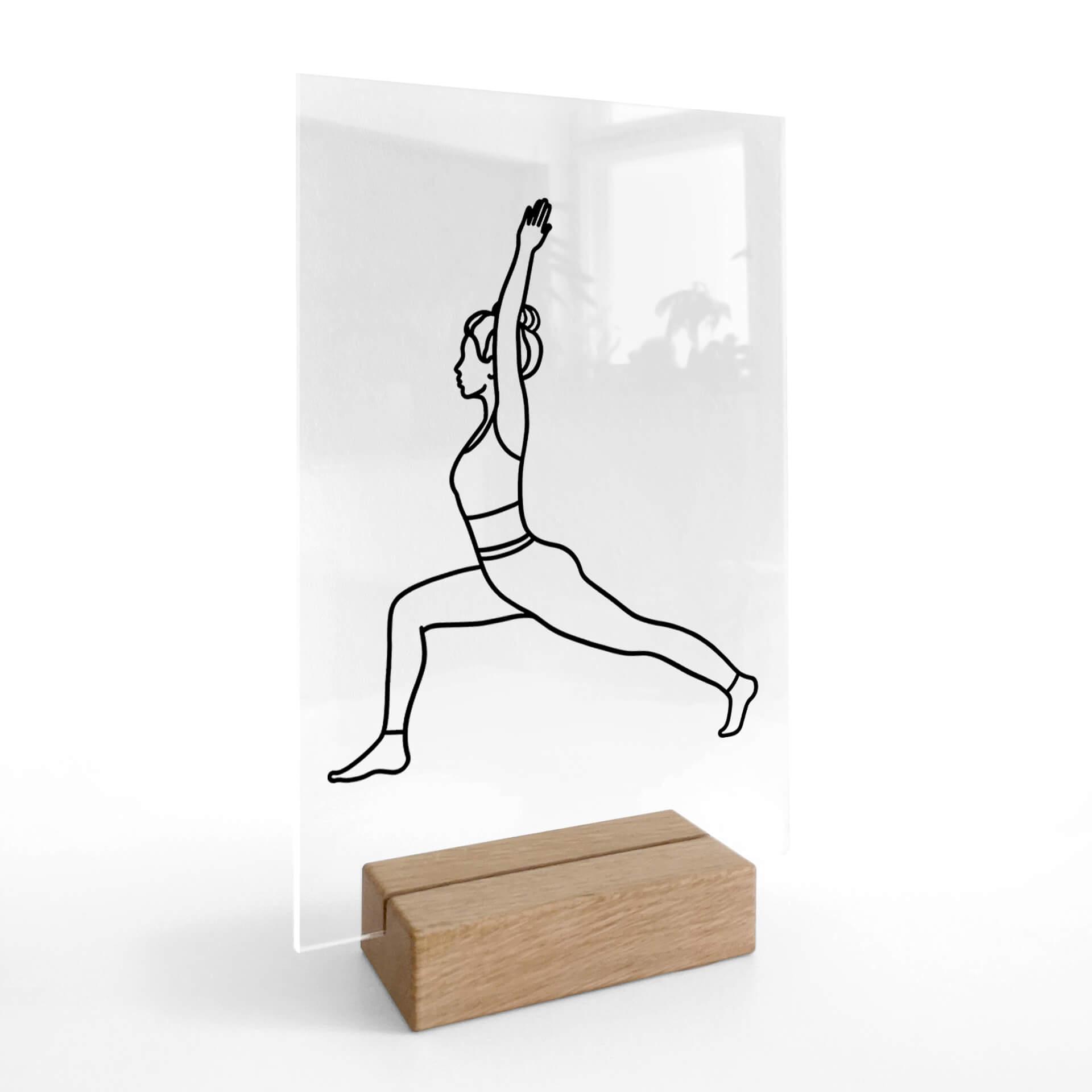 Bordskærm Yoga - Kriger - Stregtegning