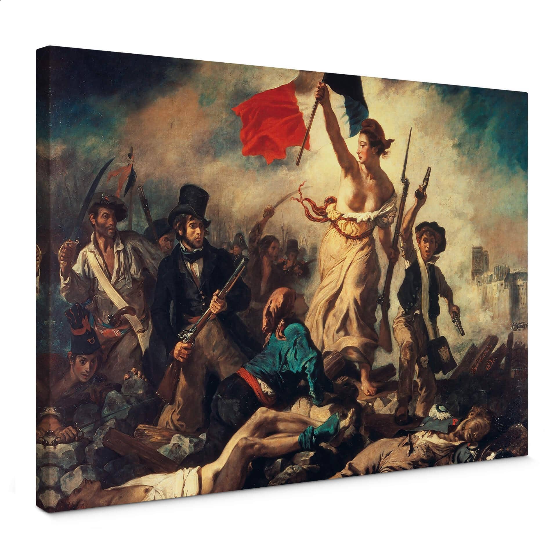 Eugène Delacroix- friheden leder folket - Lærredsprint