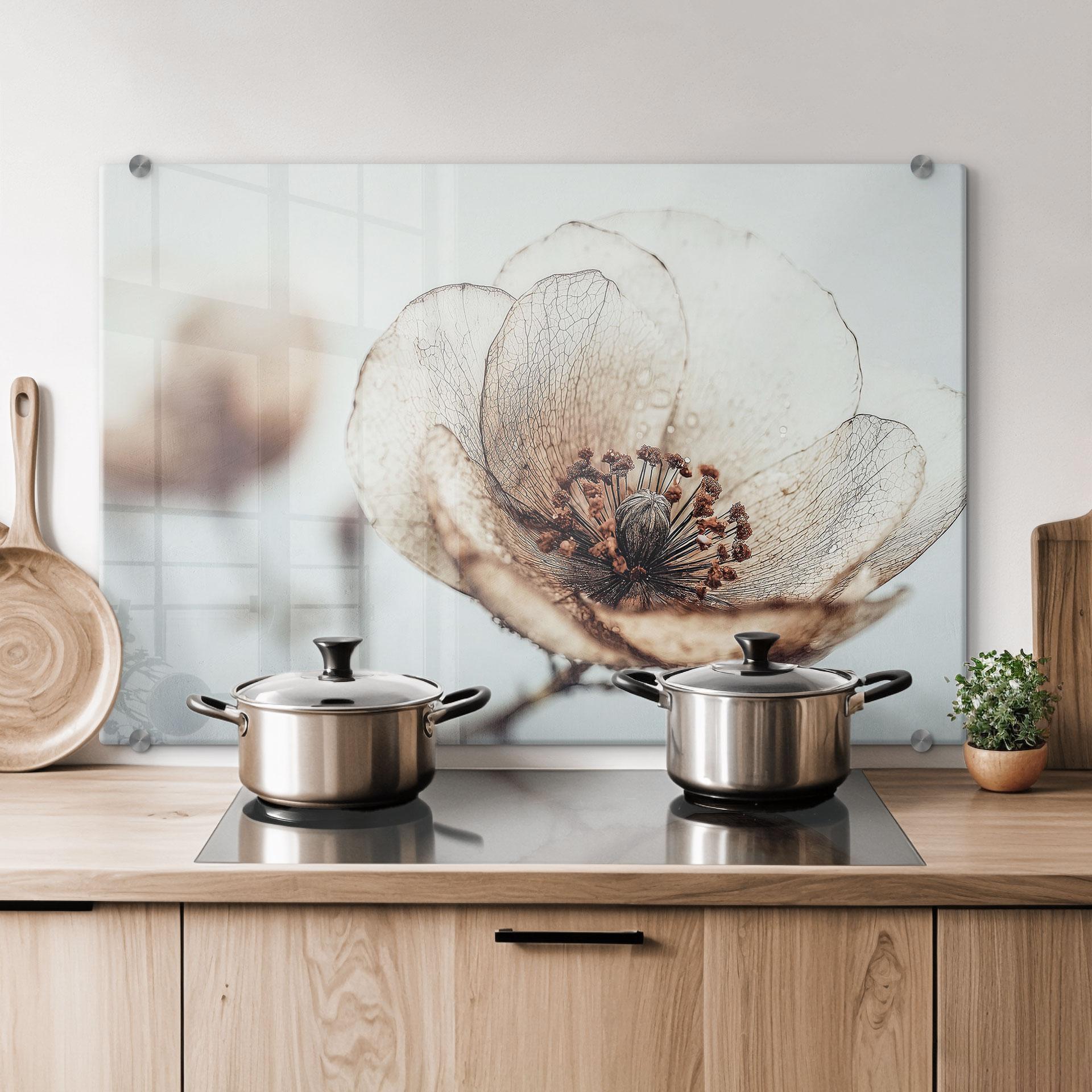 Stænkplade tørret blomst beige naturpoesi - Treechild