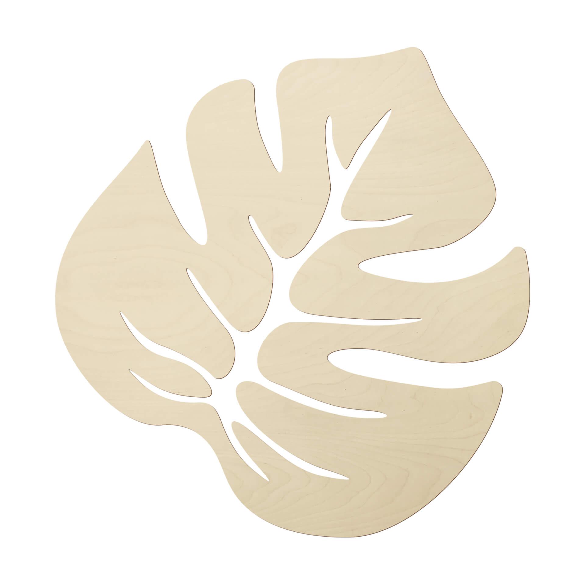 Arte en madera de álamo - Hoja de Monstera 01