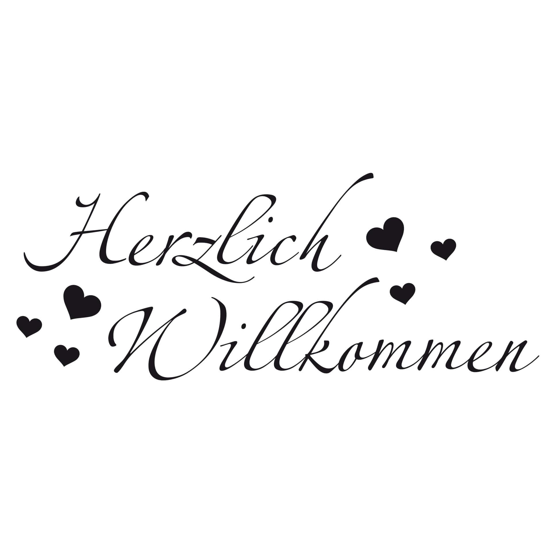 Wandtattoo Herzlich Willkommen 2