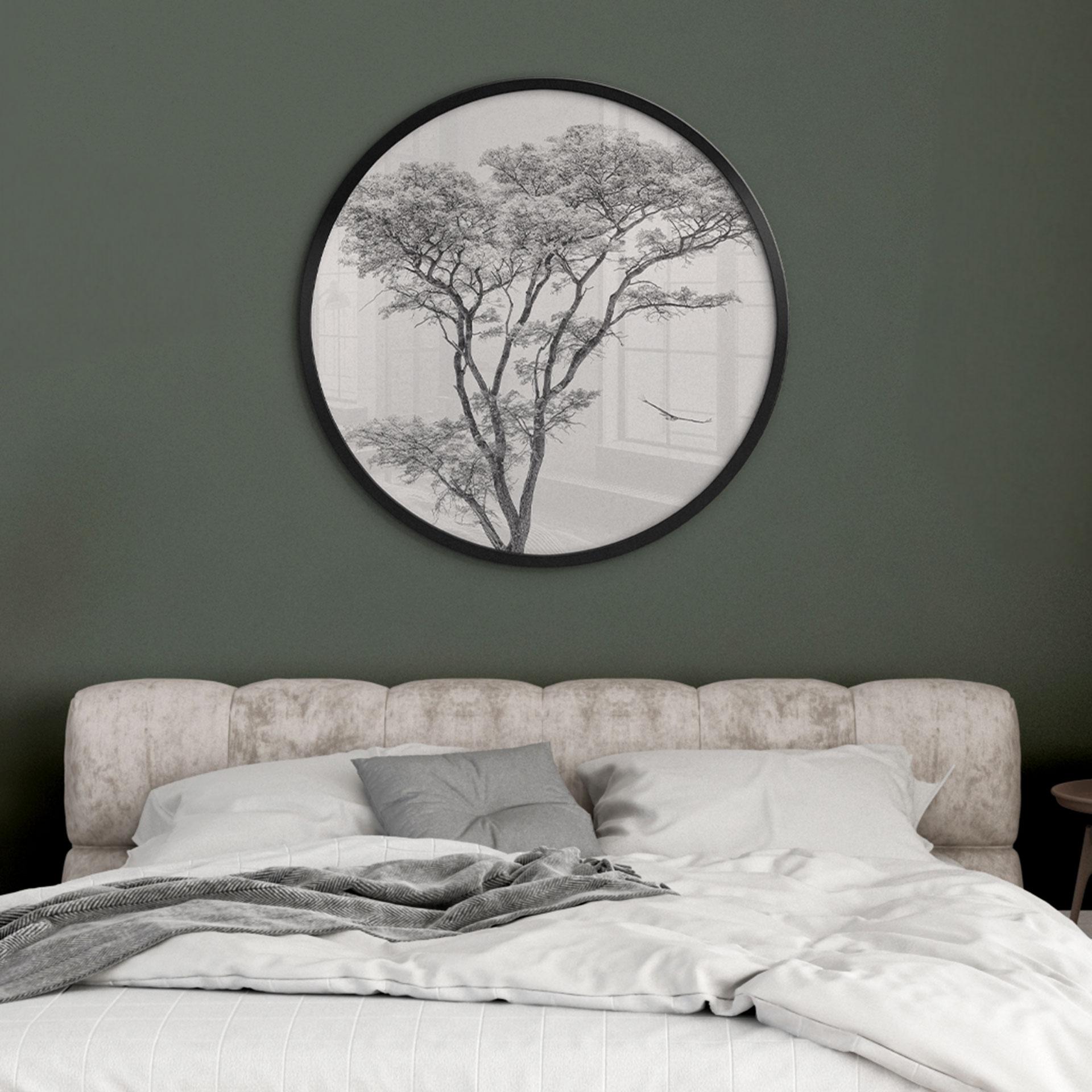 Póster Árbol minimalista en un paisaje tranquilo - Harina - Redondo