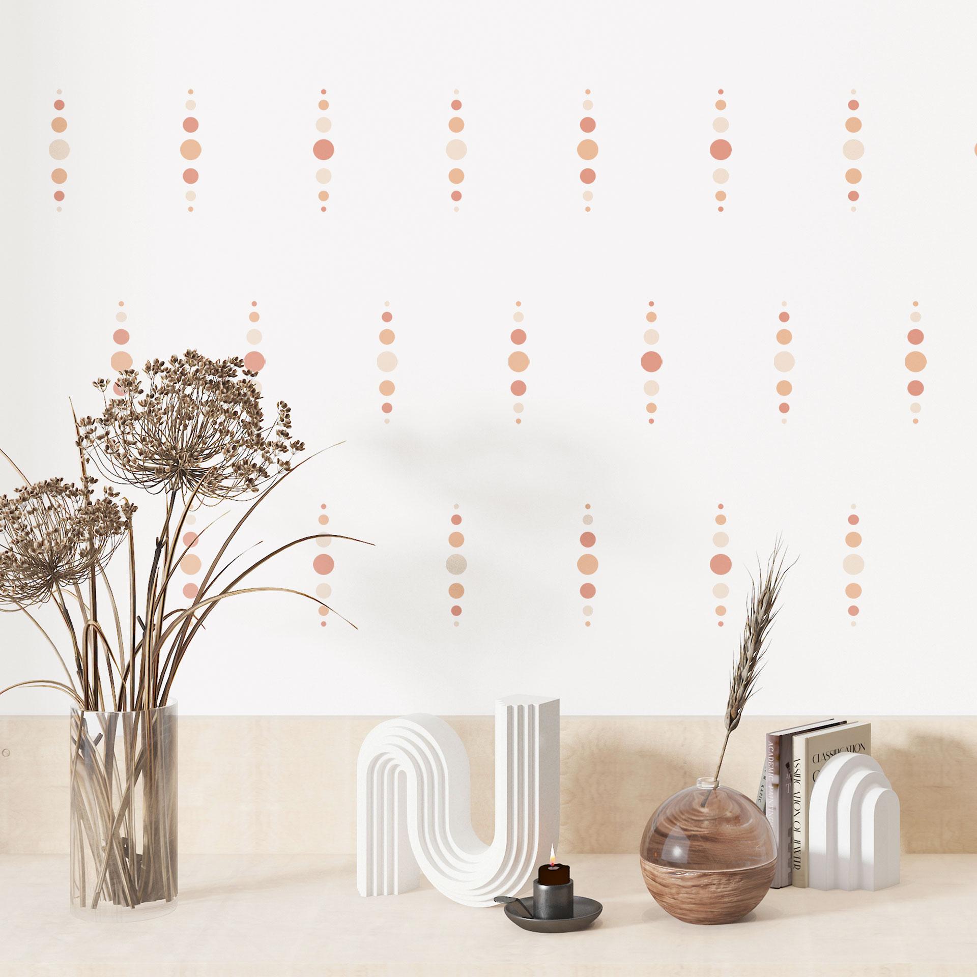 Wallsticker former - Geometriske cirkler i abrikos