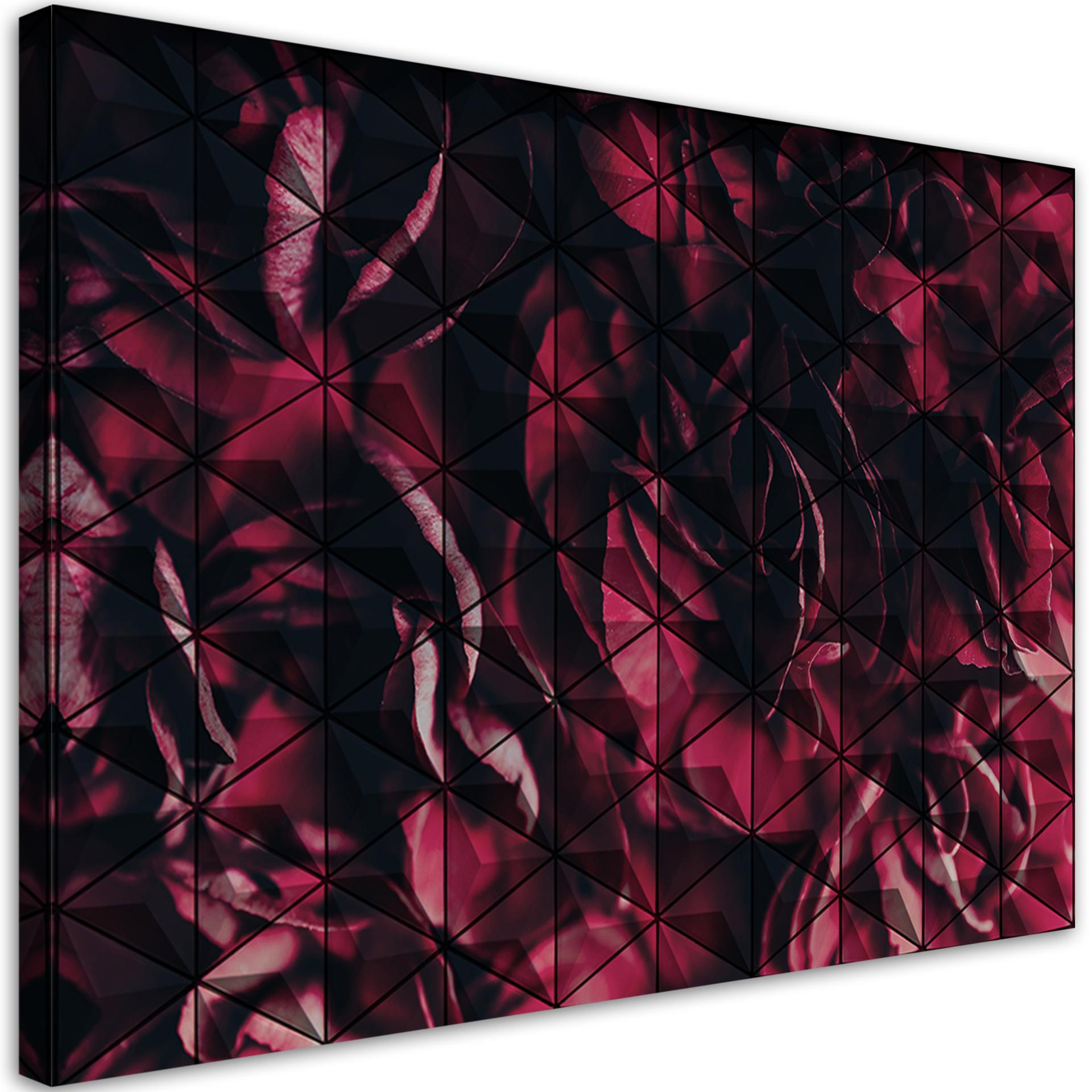 Canvasbillede, rød geometrisk abstrakt