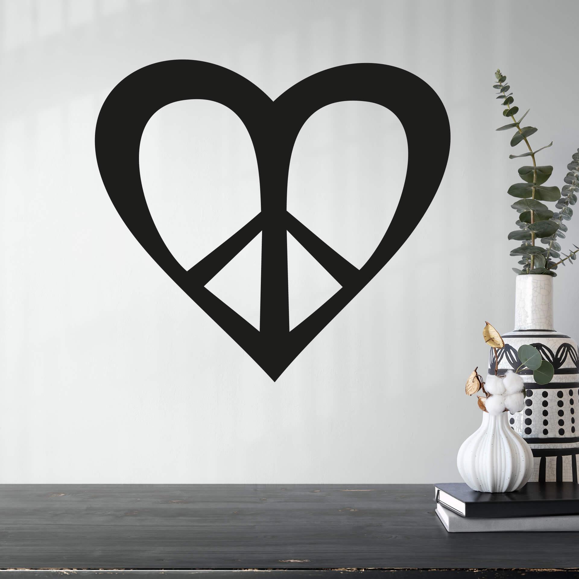 Wallsticker - Kærlighed og Peace