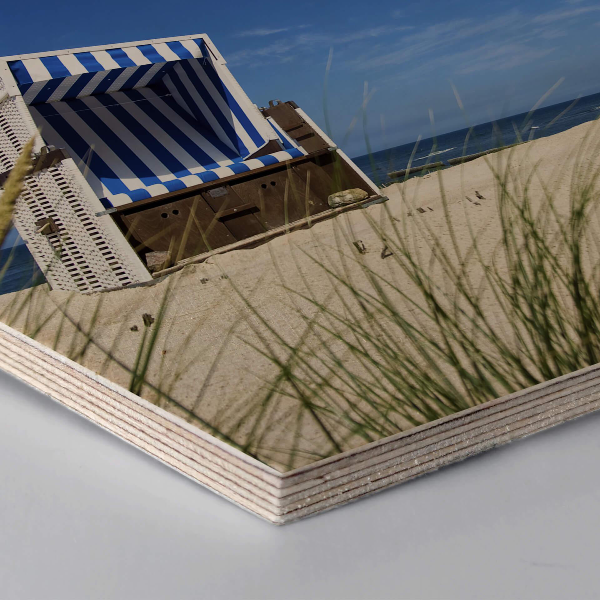 Hexagon - Holz Birke-Furnier - Strandkorb