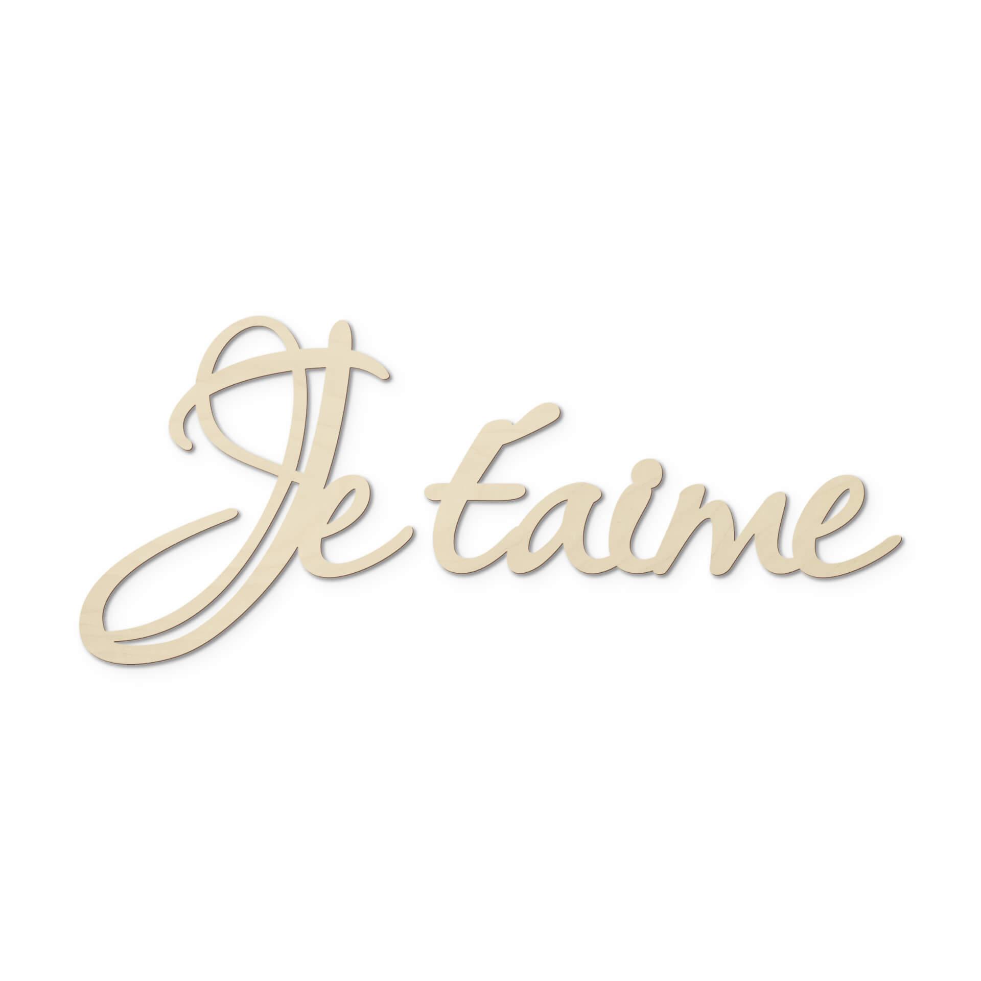 Scritta in legno - Je t'aime
