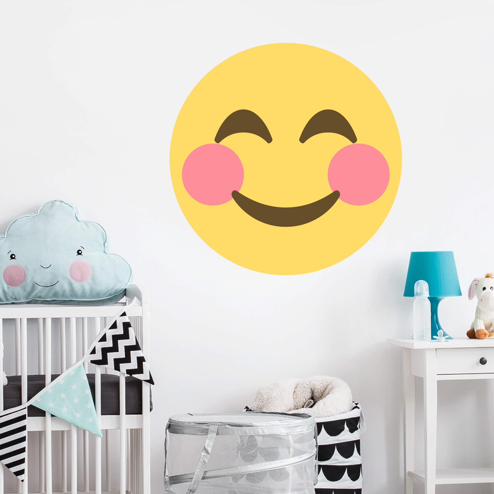 Muursticker Emoji Rosy Cheeked Face