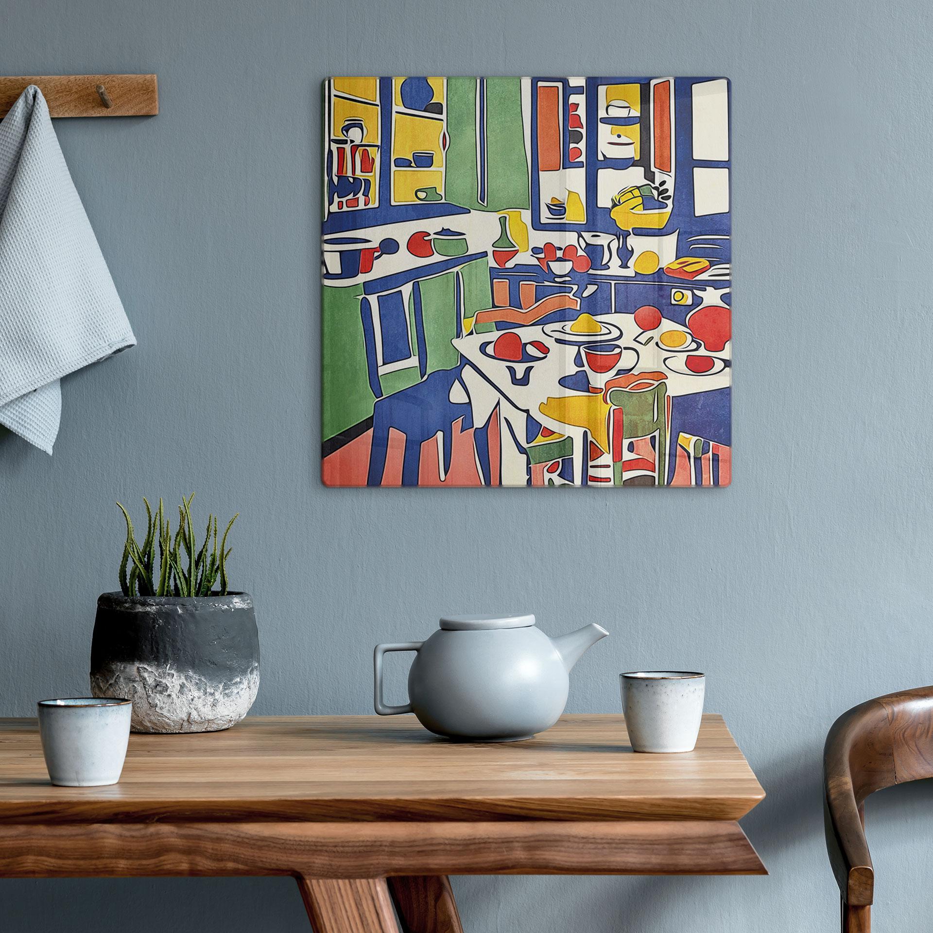 Glasbillede - I køkkenet - Inspireret af Matisse - Zamart