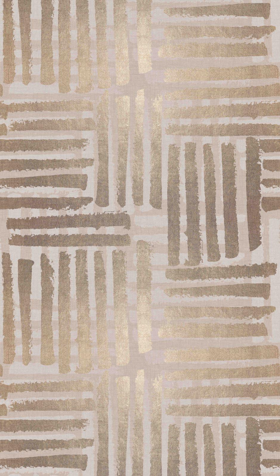 Fototapet med motiv Grafisk stribemønster i beige og grå 2,7 x 1,59 m