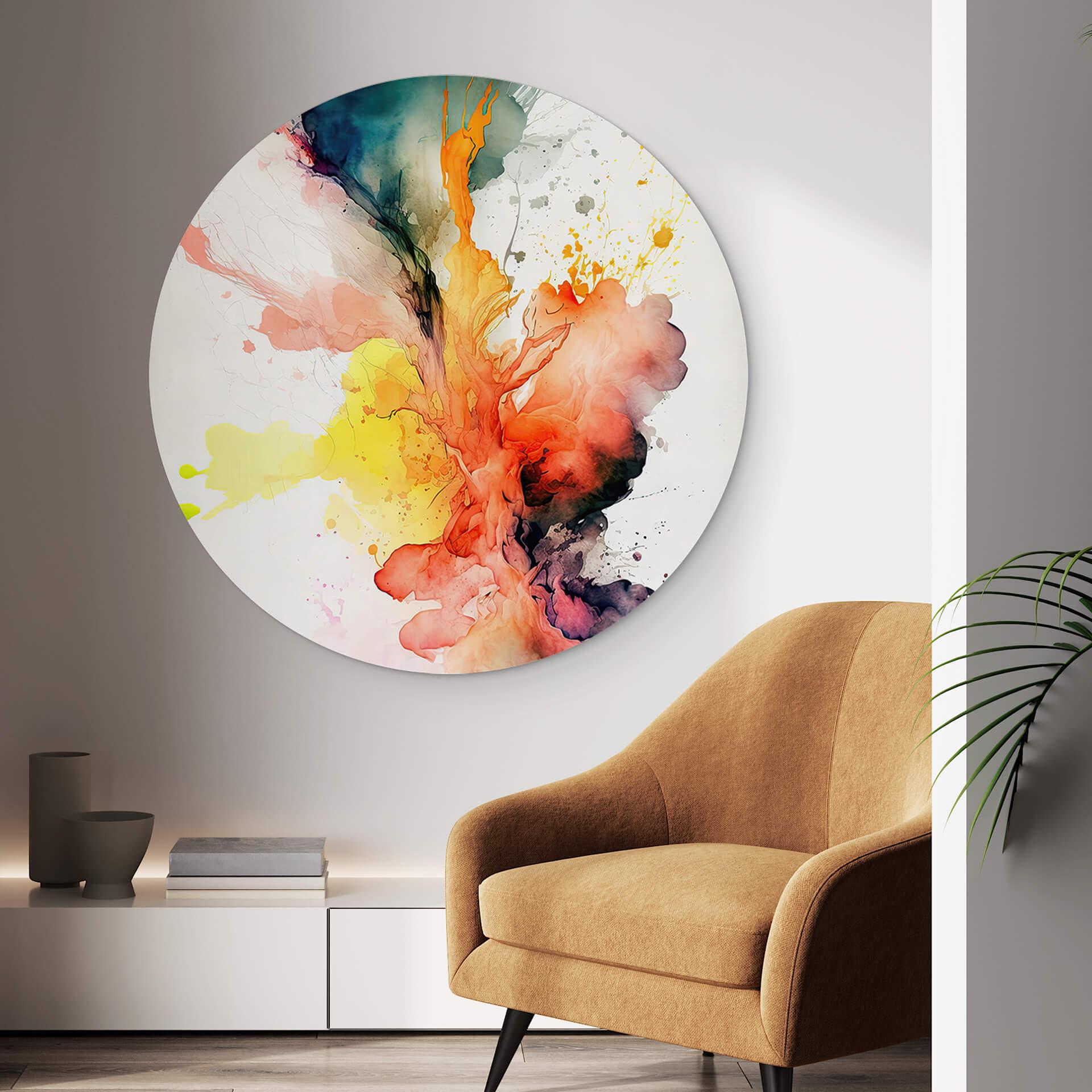 Wandbild Mauro - Magie der Farbexplosion - Alu-Dibond Rund