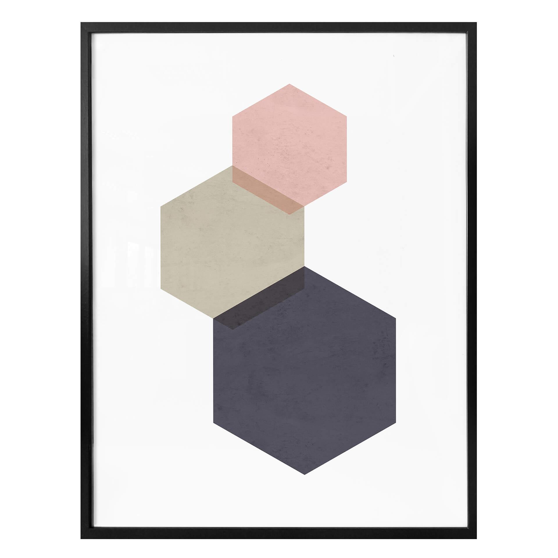 Plakat - Nouveauprints - Hexagons pink
