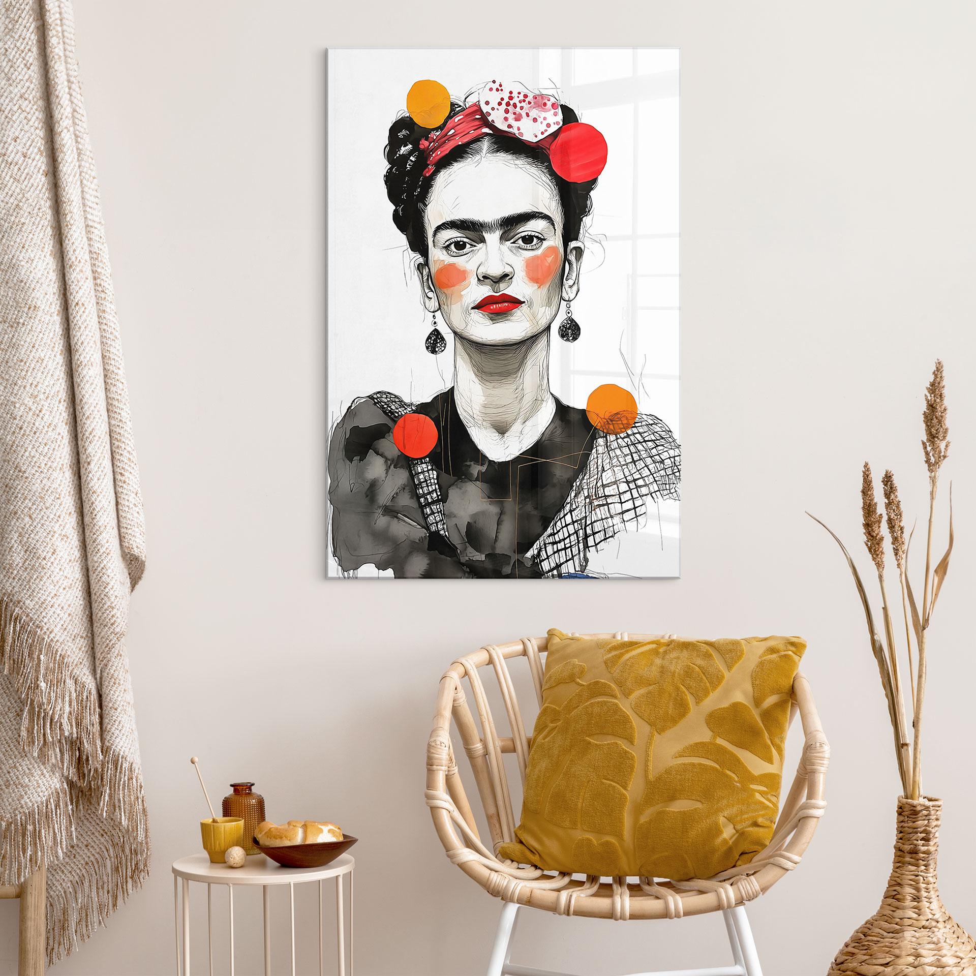 Acrylglas Frida Kahlo pop-art portret - Jaszke