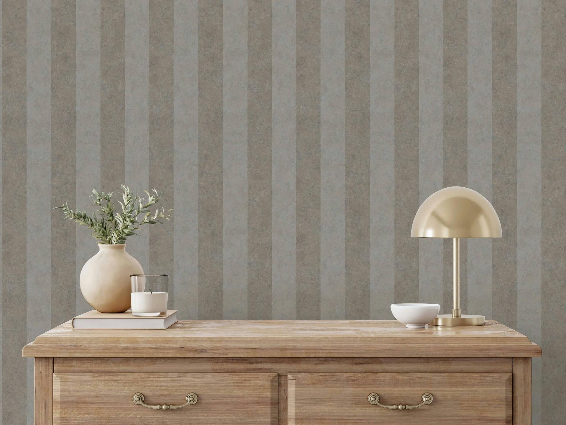 vliesbehang zwart bruin strepen voor woonkamer slaapkamer keuken marburg behang