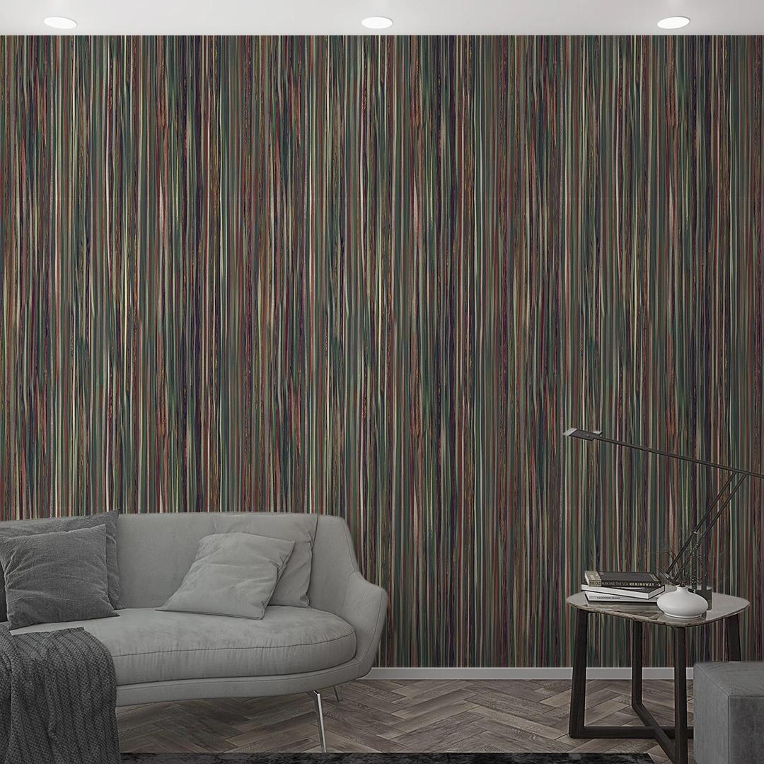 Strepen behang Fotobehang, groene strepen 3.40 x 1.06 m