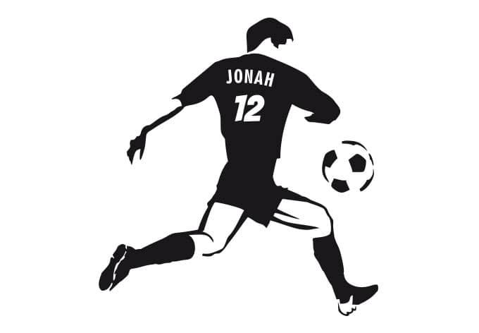 Wandtattoo + Name Fußballspieler
