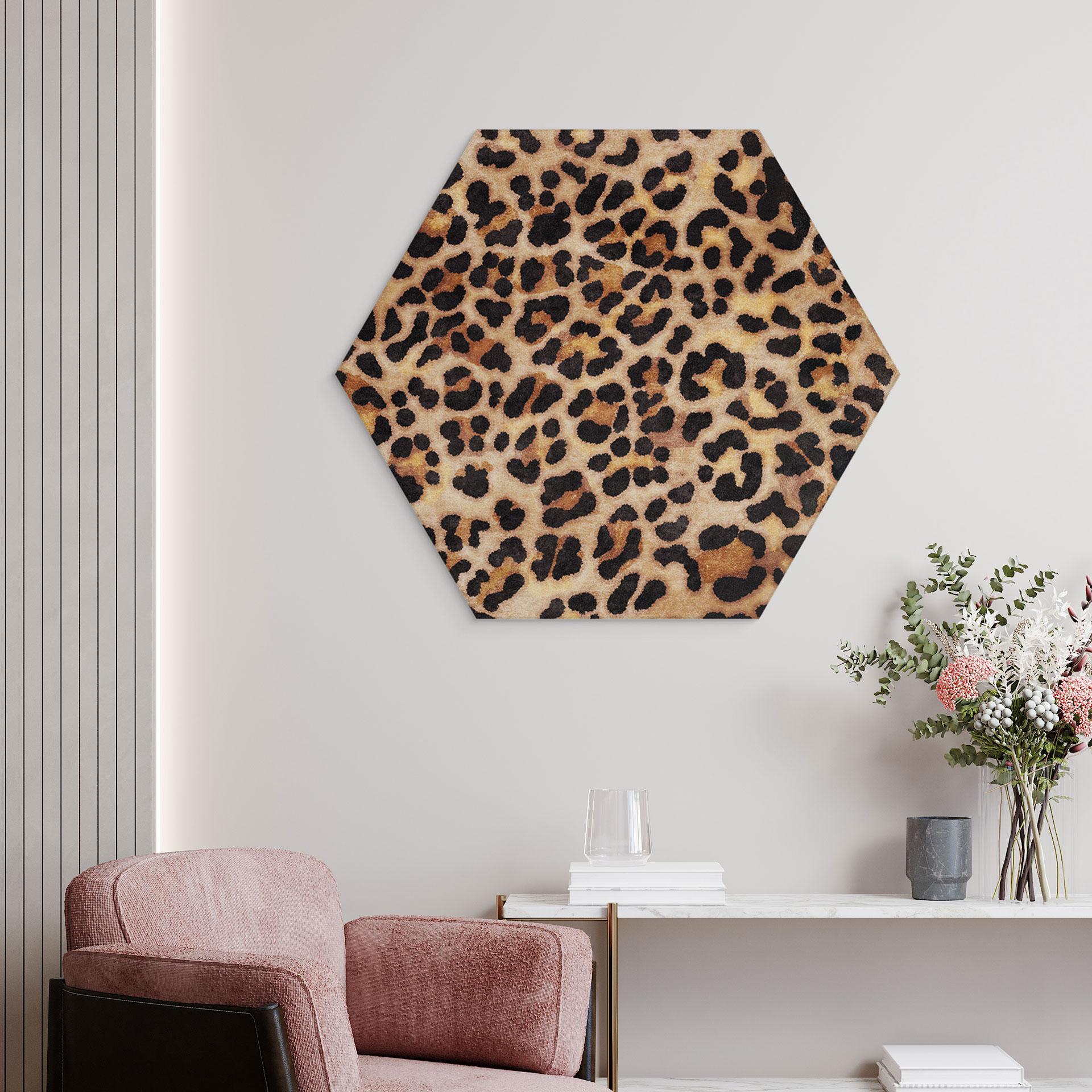 Sekskantet Billede Vild leopard - Dyreprint - Tunaboylu - Aluminium Dibond