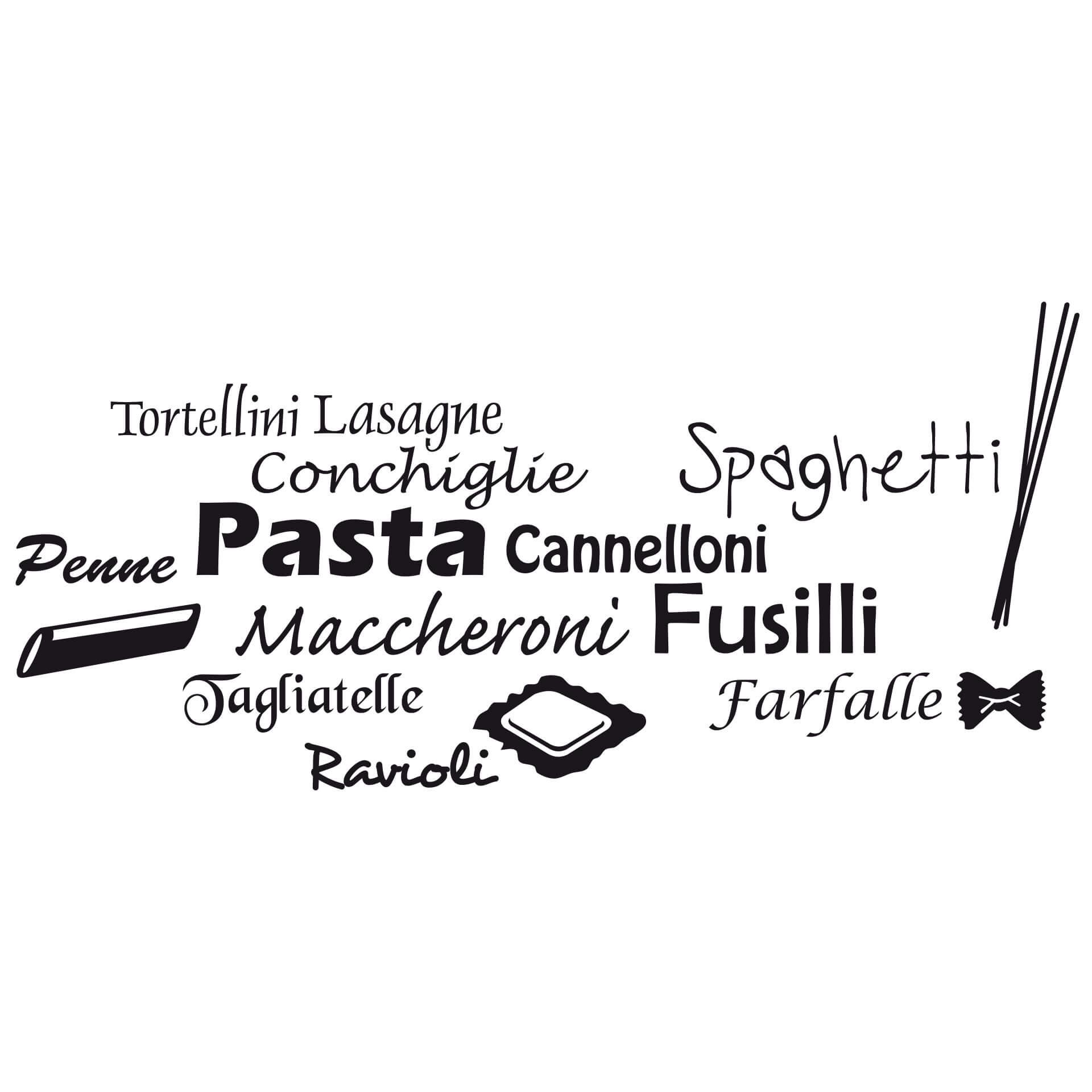 Wandtattoo Pastasorten