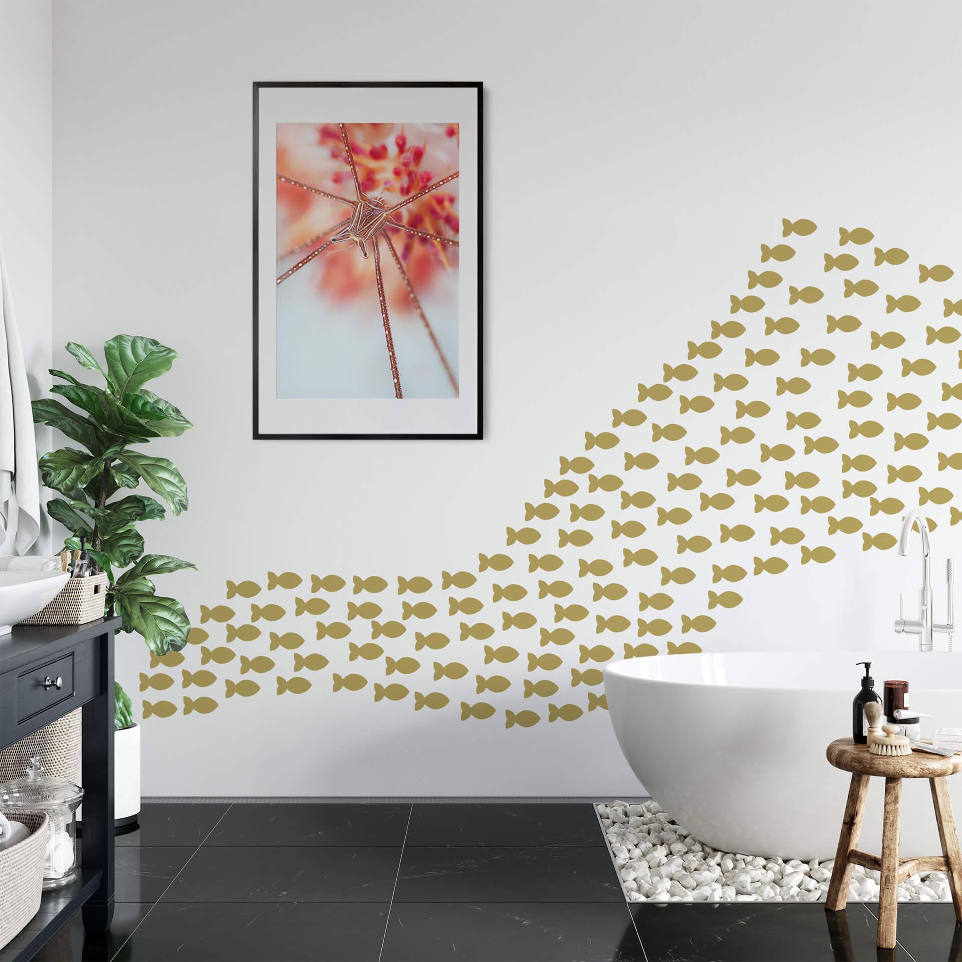 Wallsticker Fisk sæt - Guld