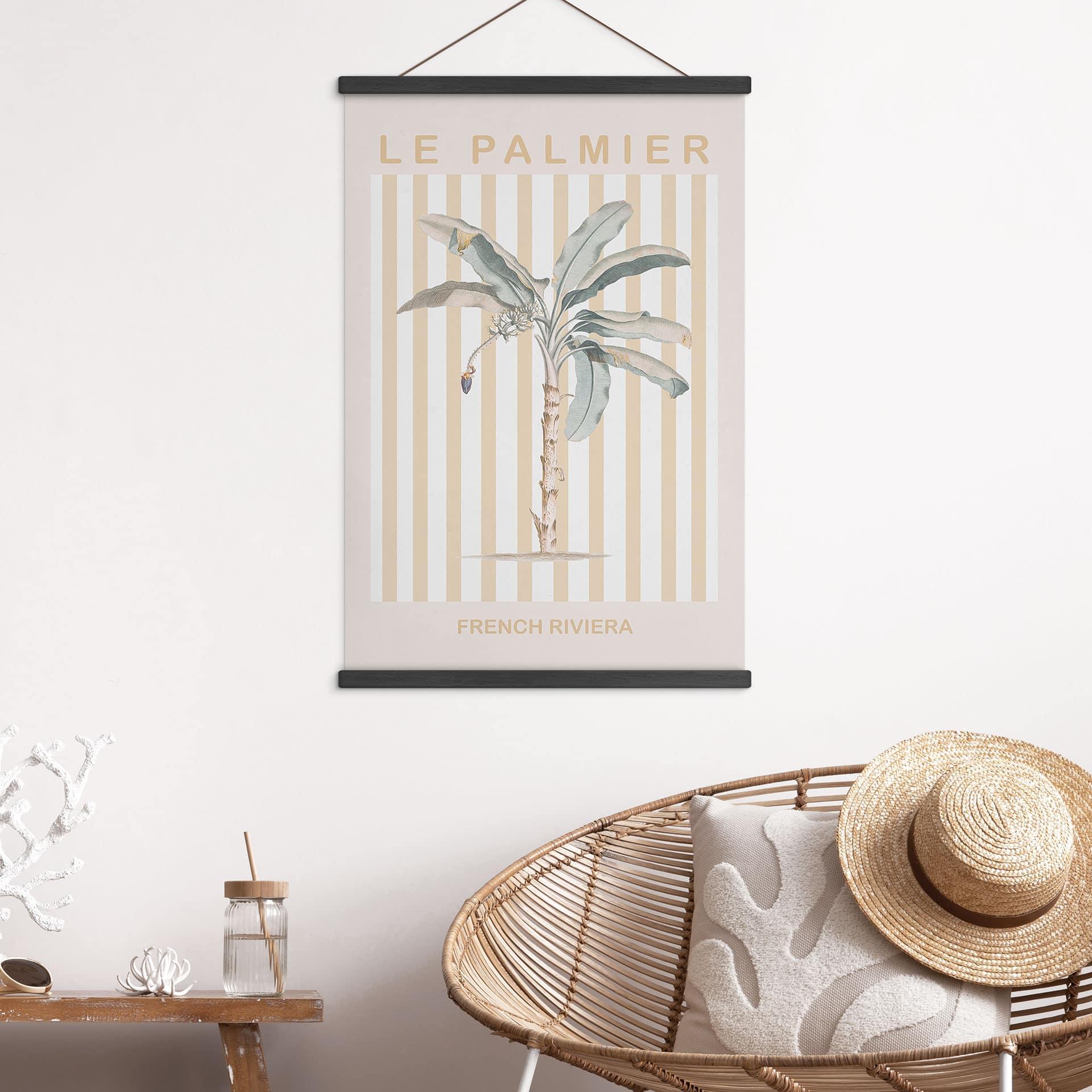 Tekstil plakat Palmetræ på den franske riviera - Grace Digital Art
