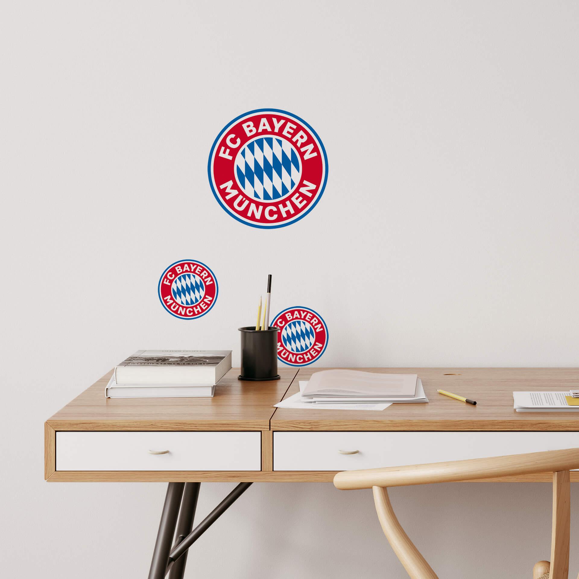 Wandsticker Wandtattoo FC Bayern Logo Set (3-teilig) - 48x70 cm