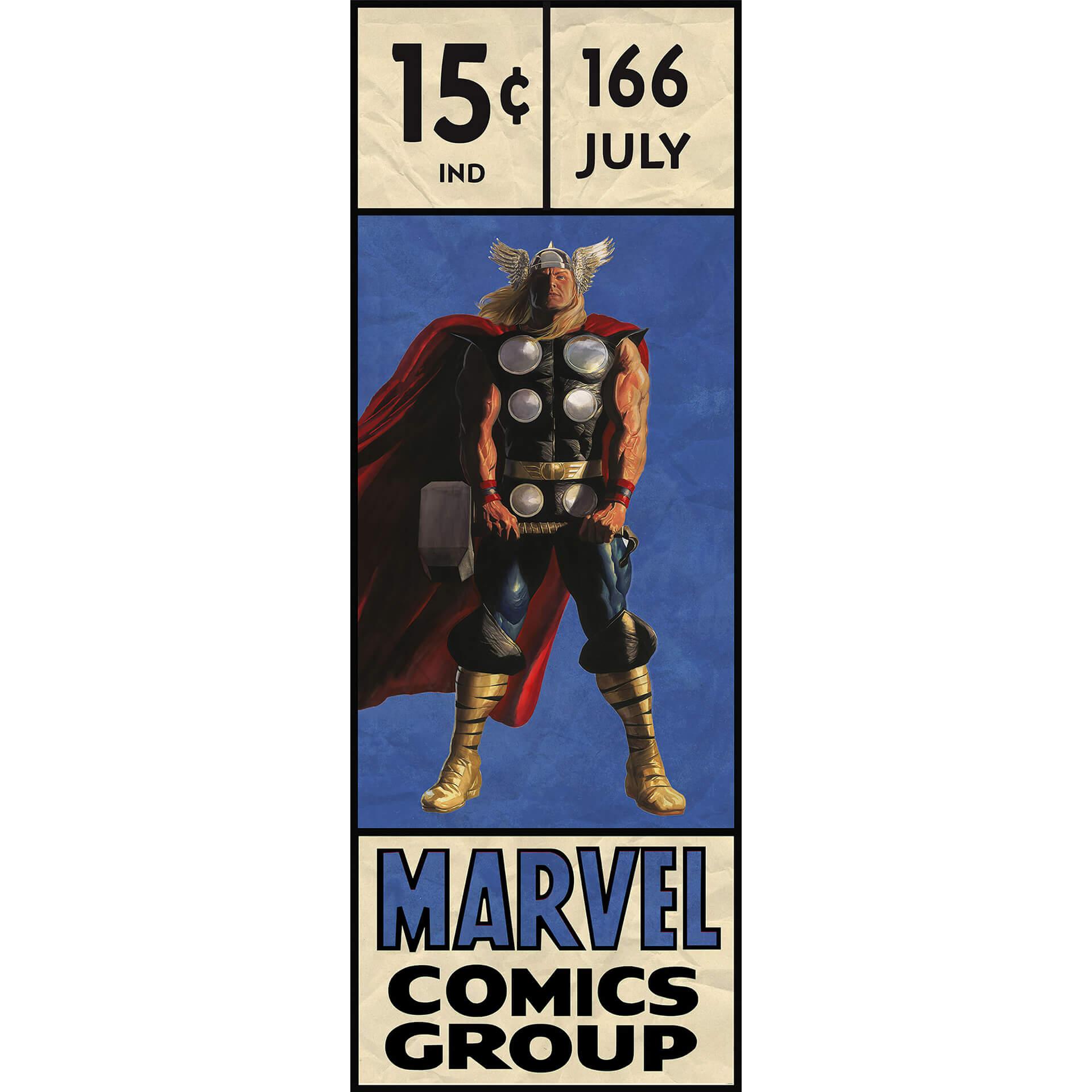 Vliesbehang - Thor Retro Comic Box - 100 x 280 cm