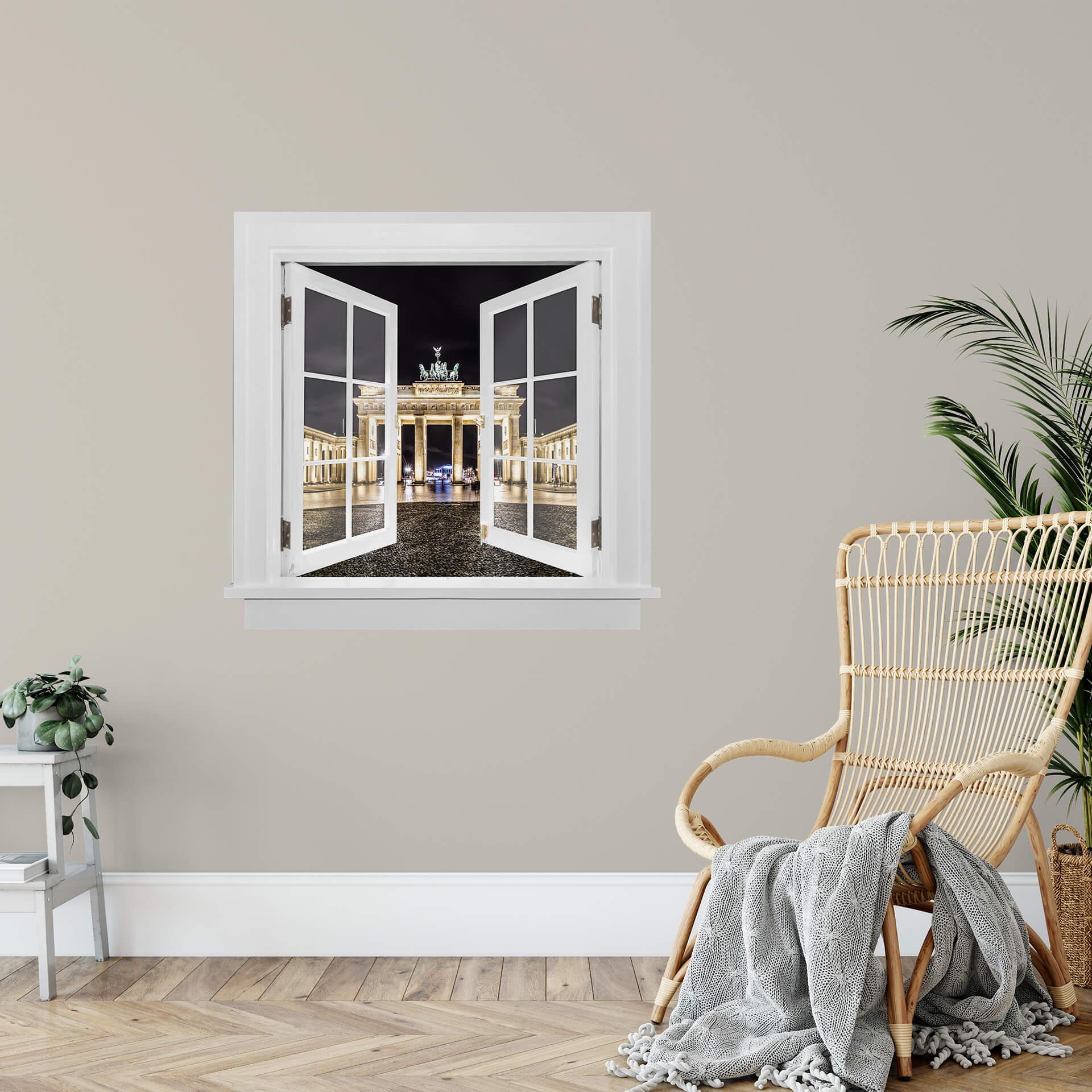 3D Wallsticker vindue firkantet - Brandenburger Tor