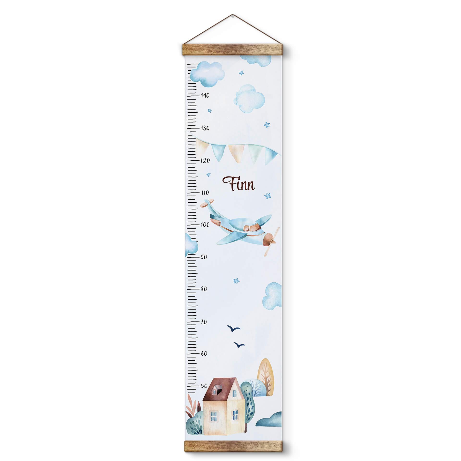 Medidor personalizado para niños - Kvilis - Avión - 30x120 cm