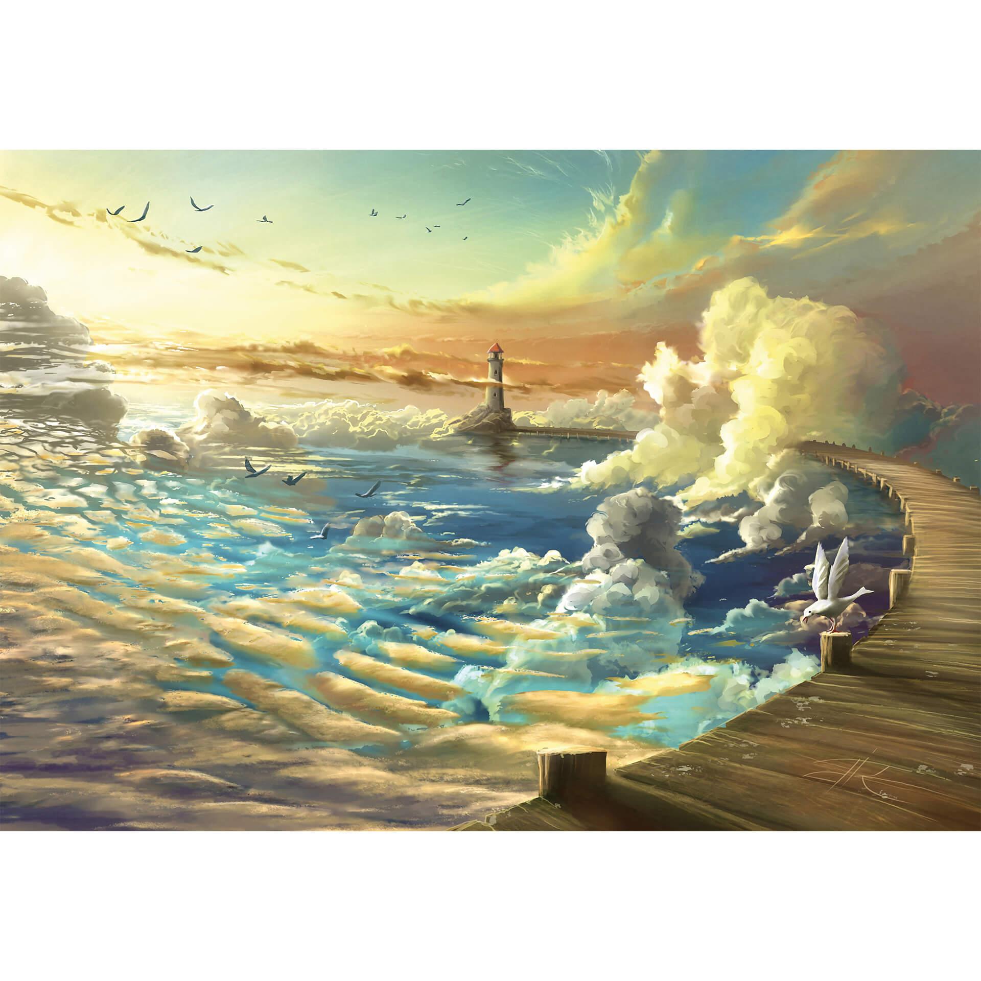 Fotobehang Aerroscape - On the Shore of Heaven