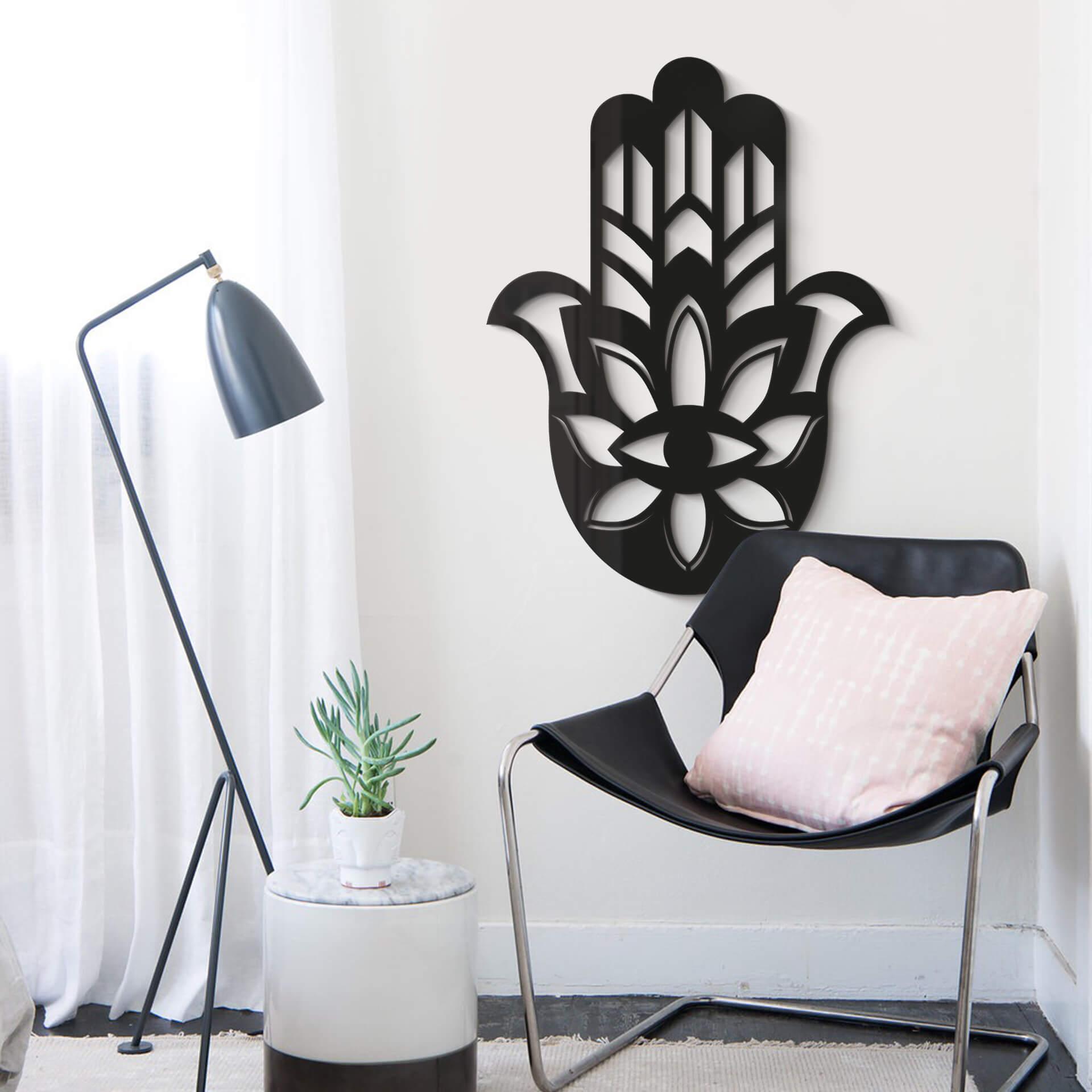 Acrílico decoración yoga hamsa mano