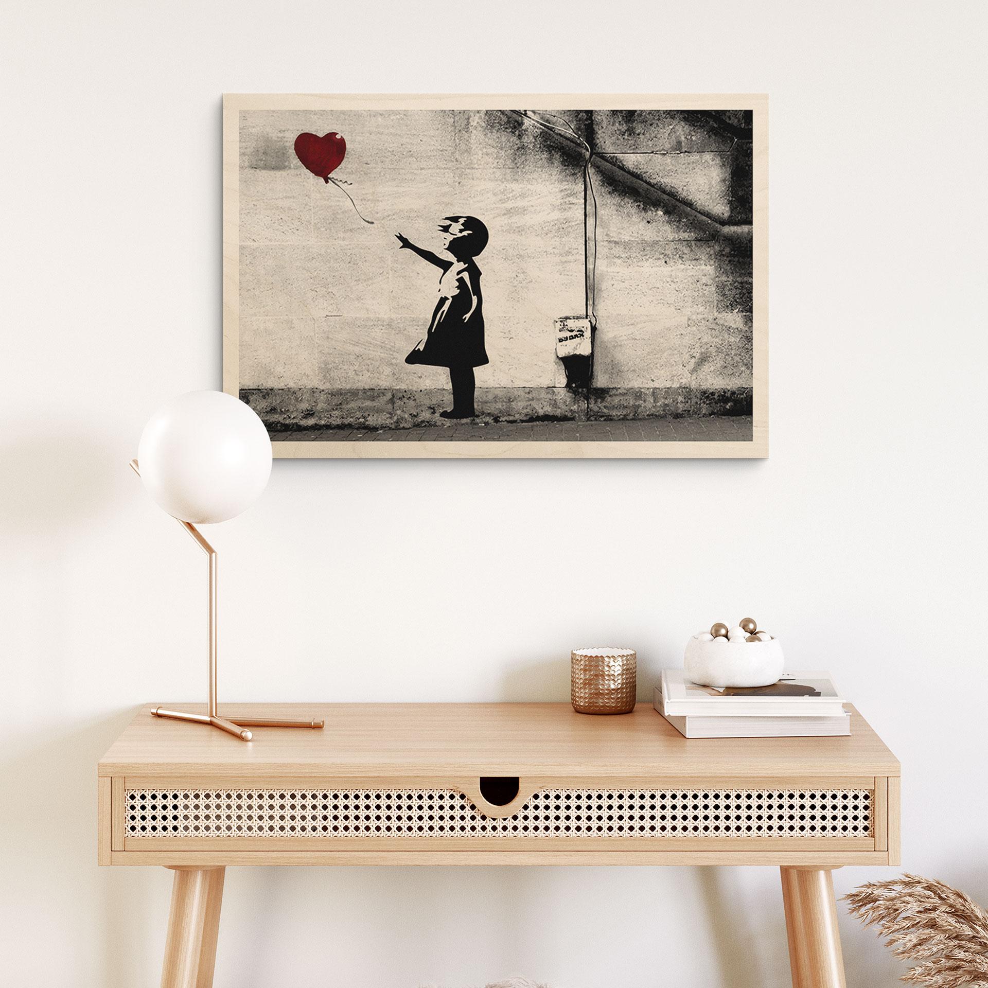 Banksy Billede af træ - Pige med ballon