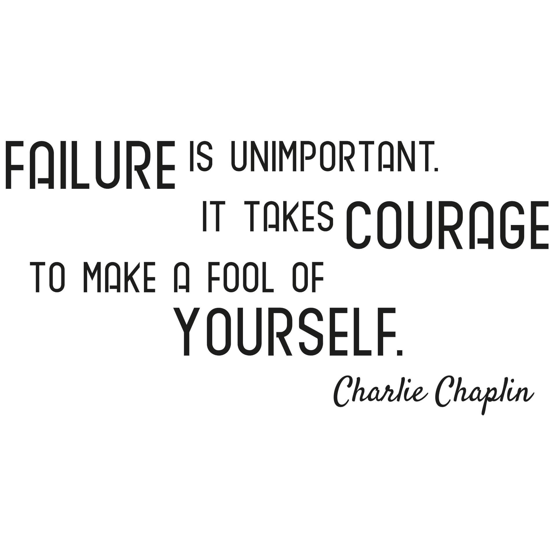 Adesivo murale  Failure is unimportant...