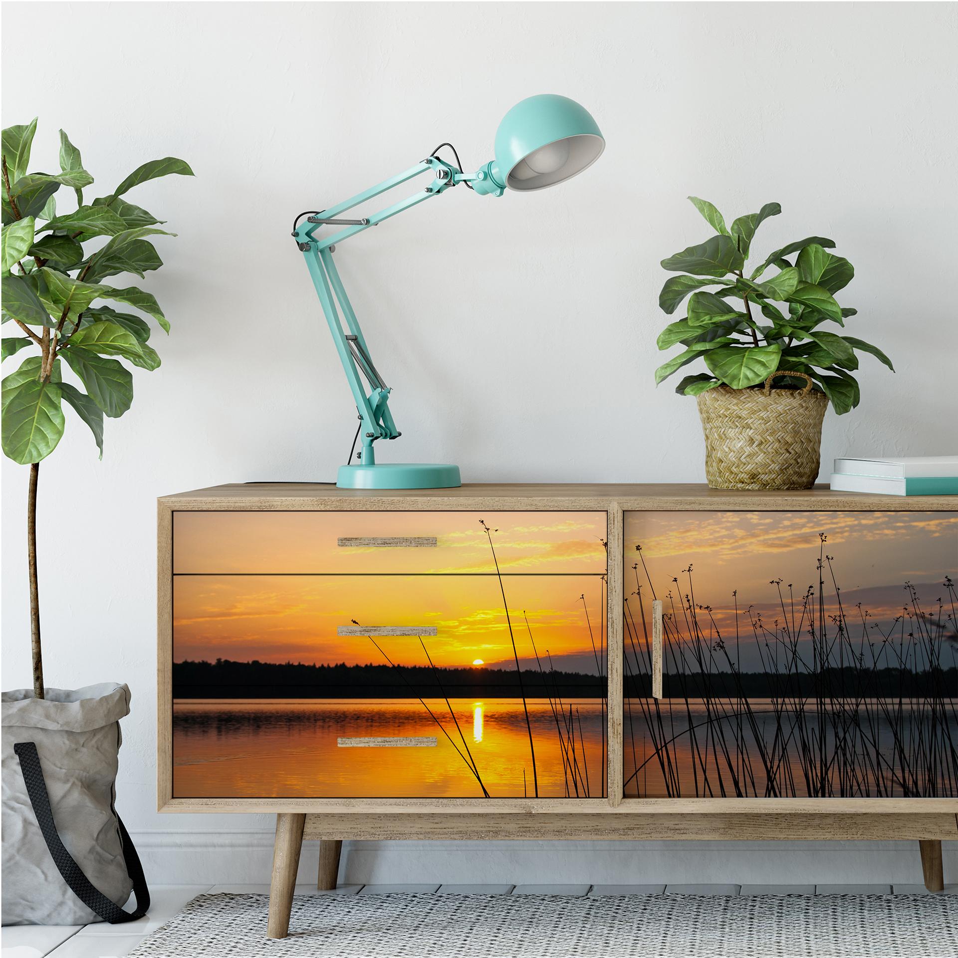 Wallprint W - Sonnenuntergang am See - Panorama