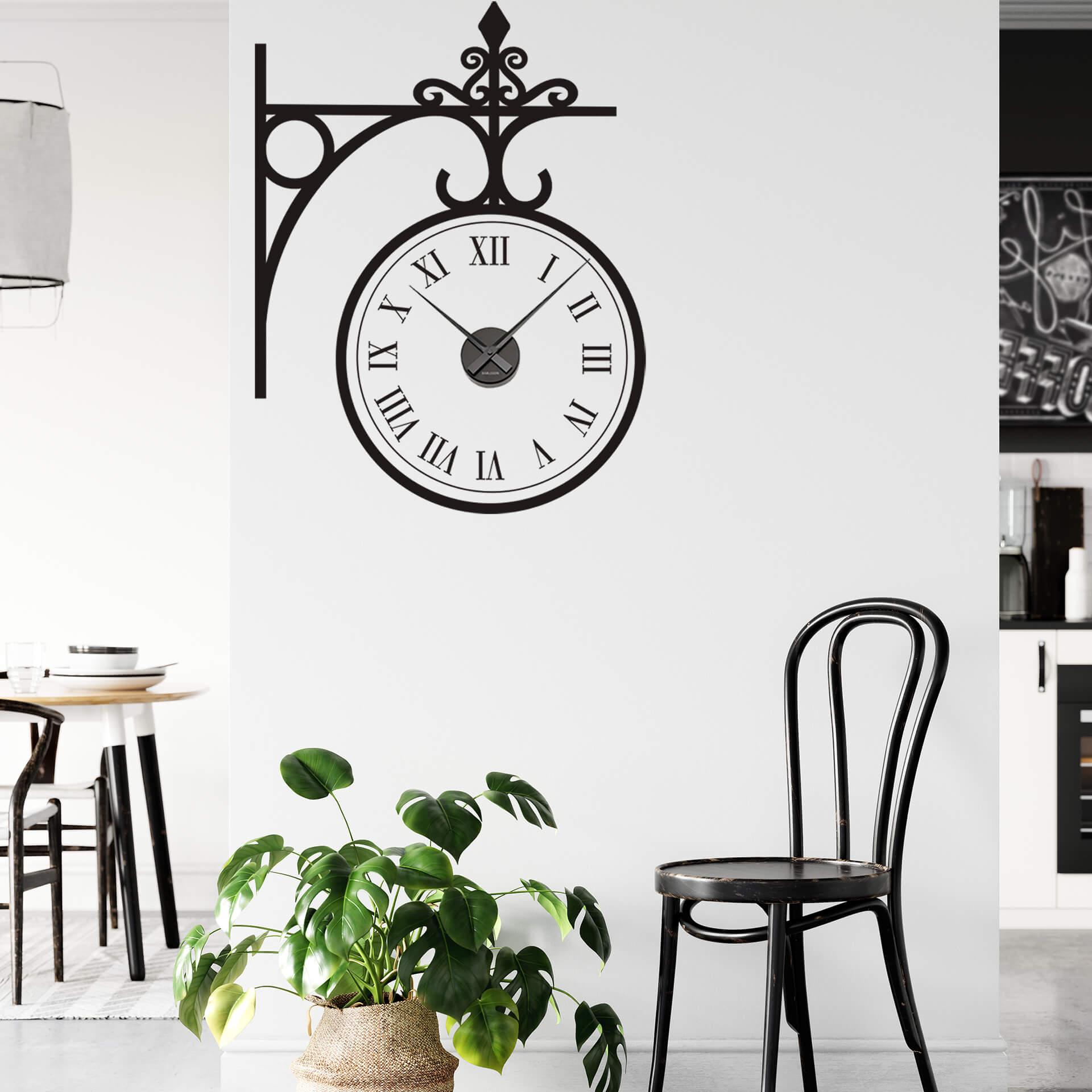 Sticker mural horloge de gare antique