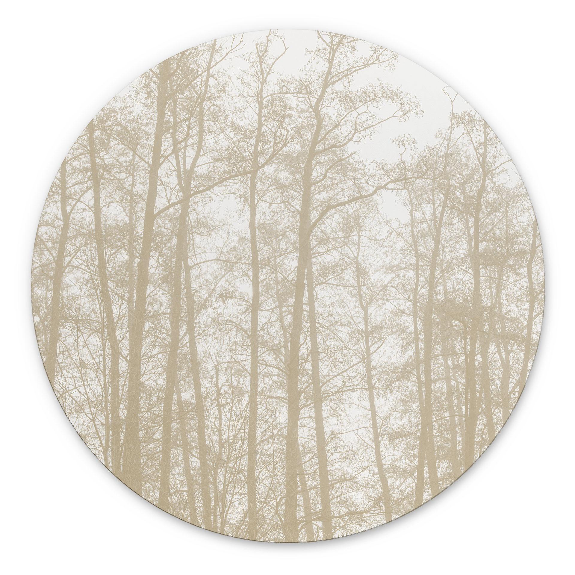 Billede Stille vinterskov - Böhmer - rund – print på aluminium (Alu-Dibond)