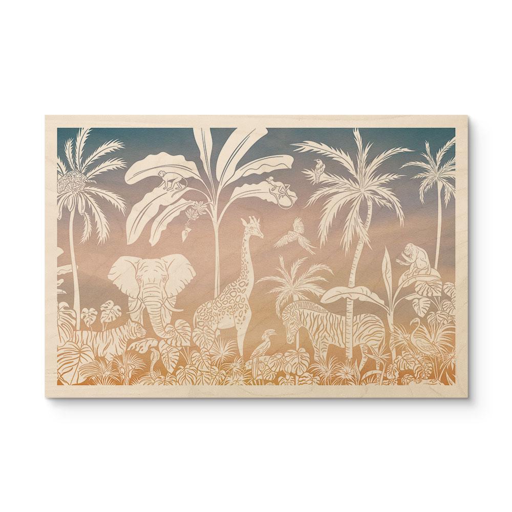 Billede af træ jungleparadis med vilde dyr - Ombre - Kikki Belle