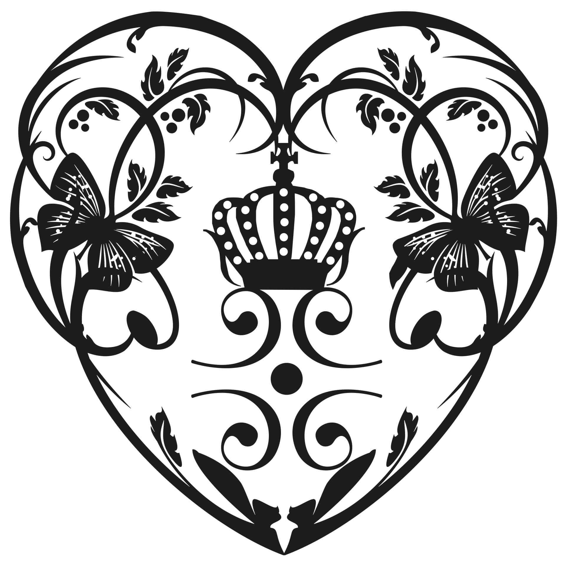 Wandtattoo Kronenherz
