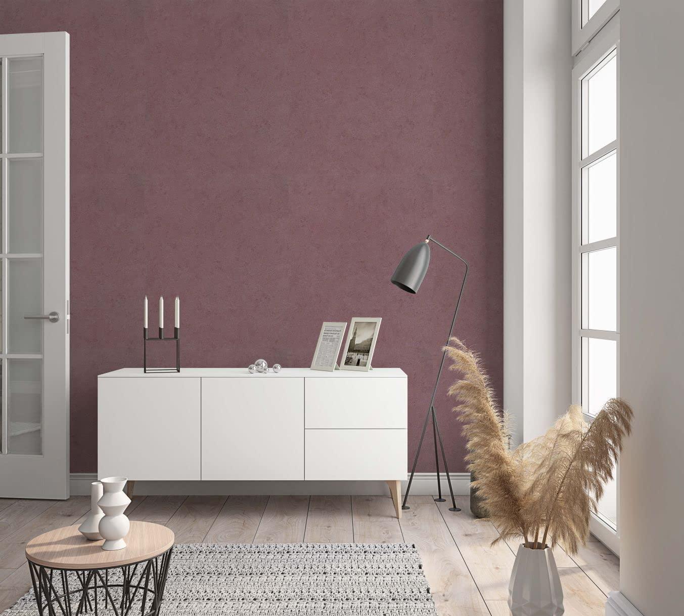 Vliestapete Floral Klassisch, Natur, Romantisch in Rosé-Violett
