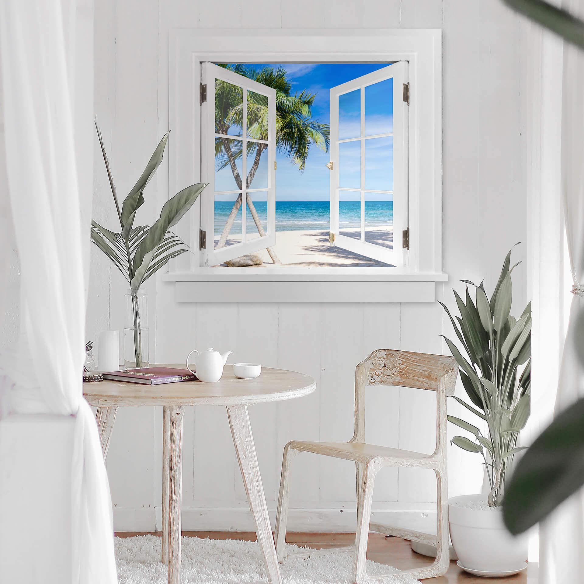 3D Wallsticker vindue firkantet - Atlanterhavet