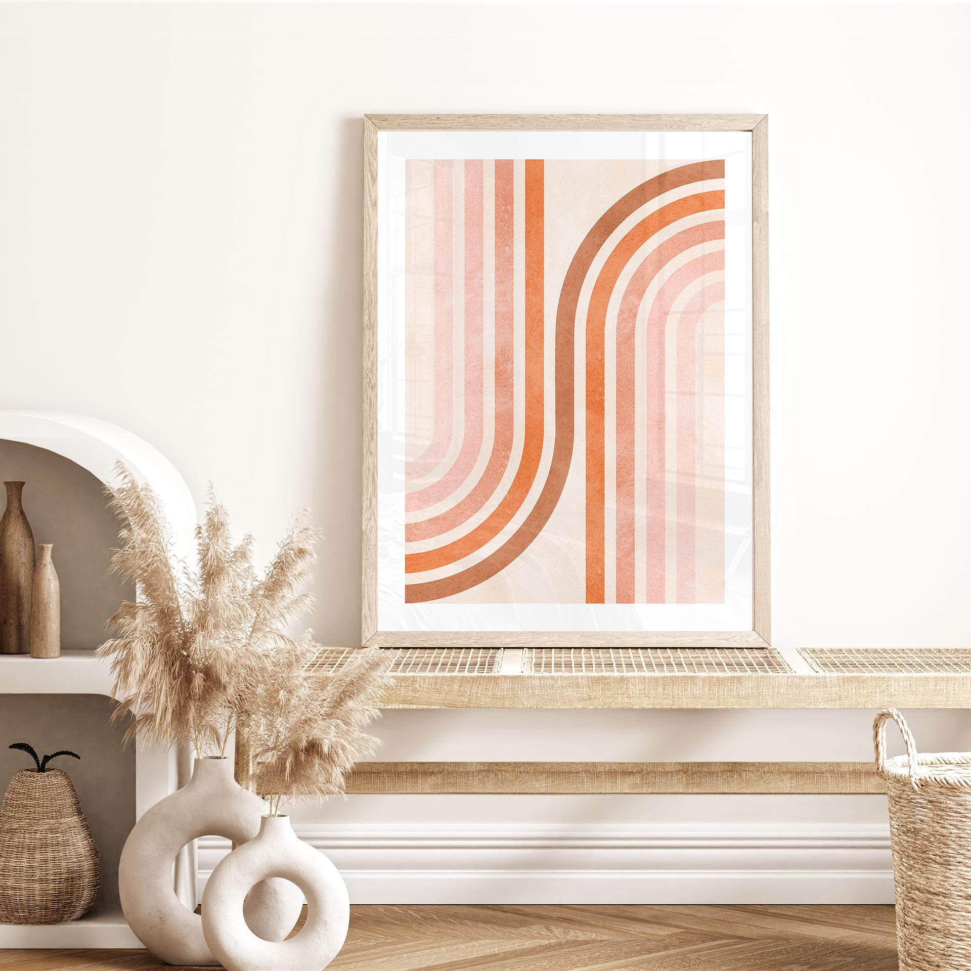 Plakat Flydende geometri i retrolook | Abstrakte linjer - Costa