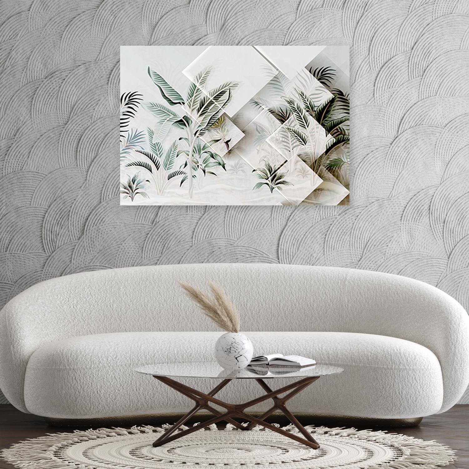 Canvasbillede, Grønne 3D blade