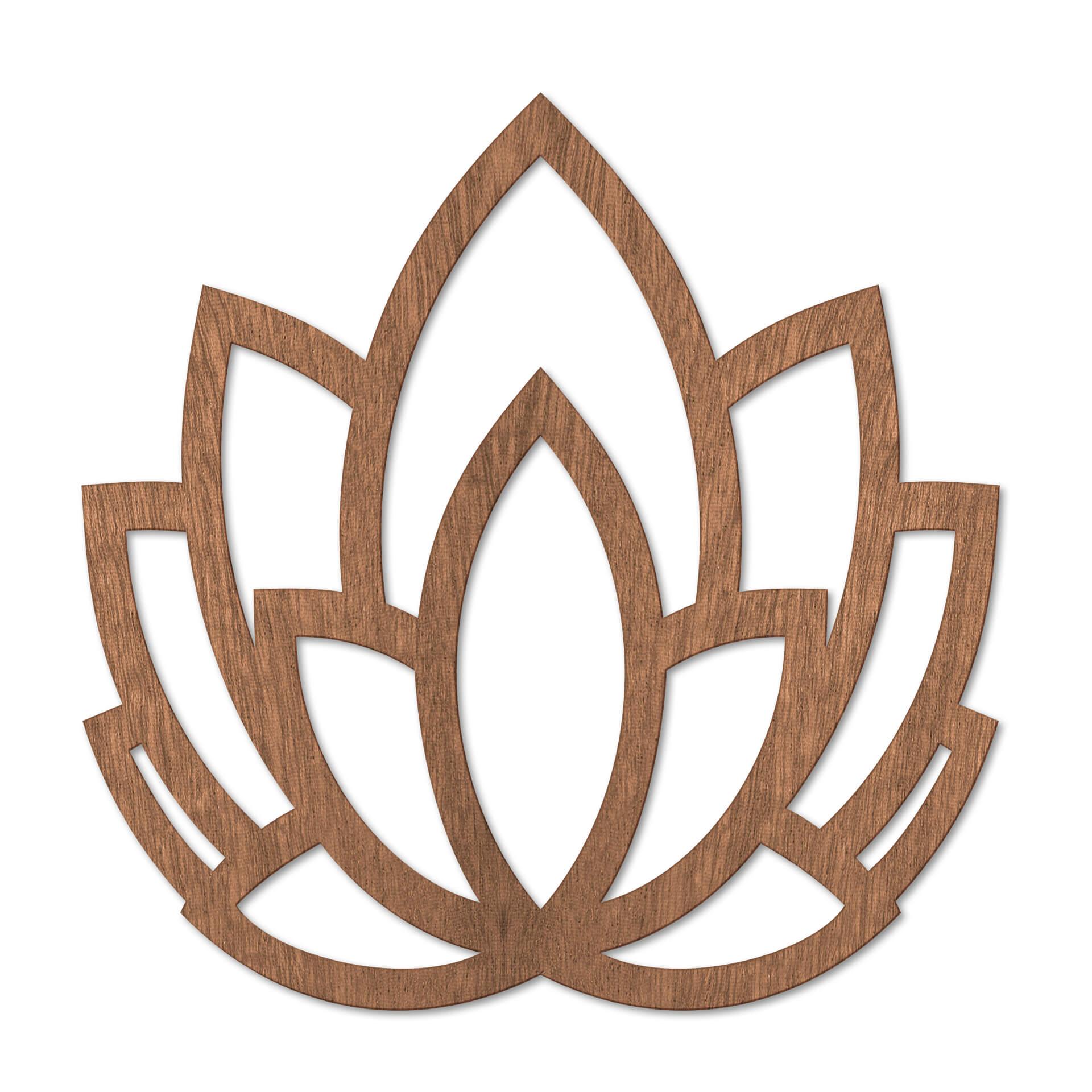Houten Wanddecoratie Mahoniefineer Yoga Lotusbloem