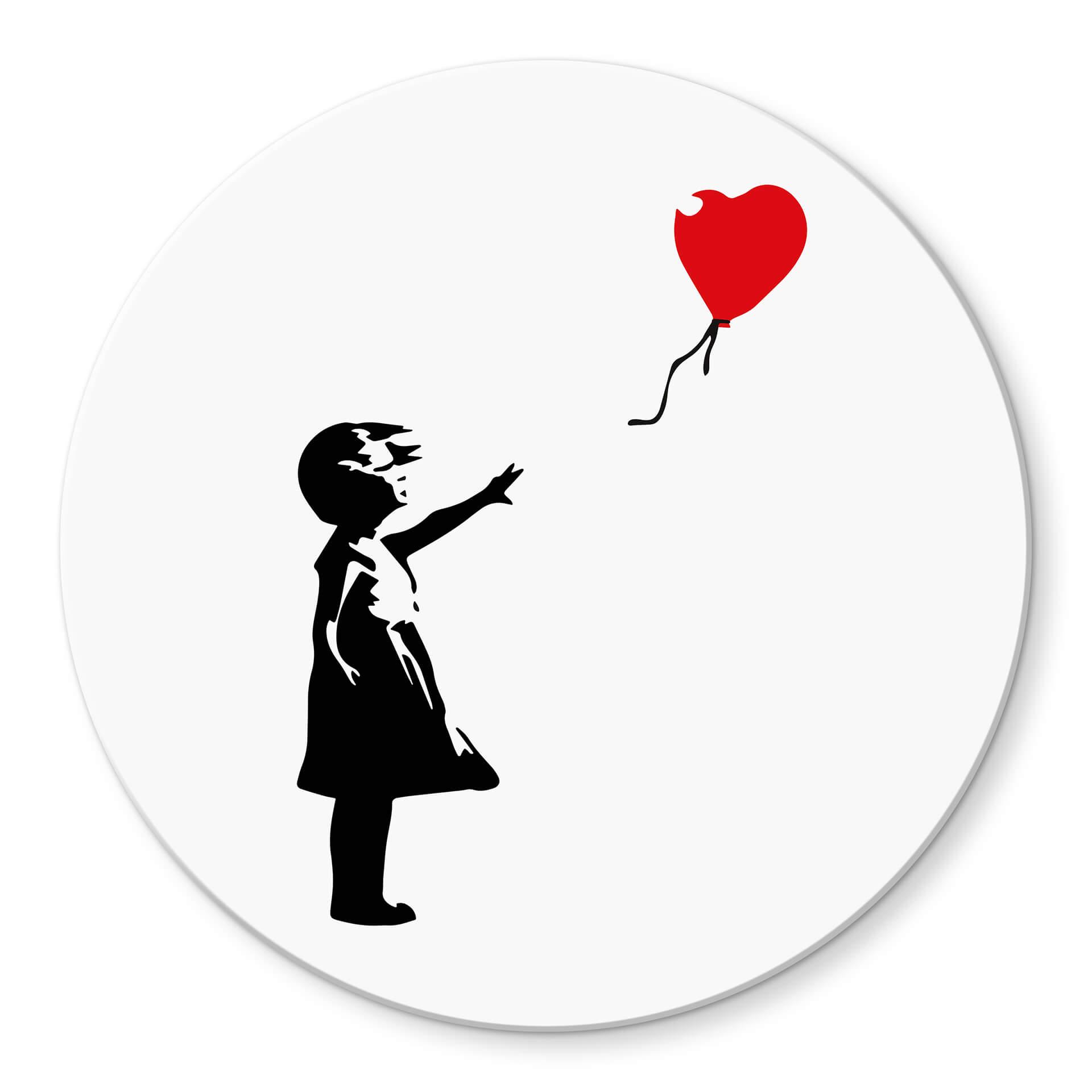 Glasbillede - Banksy - Girl with the red balloon