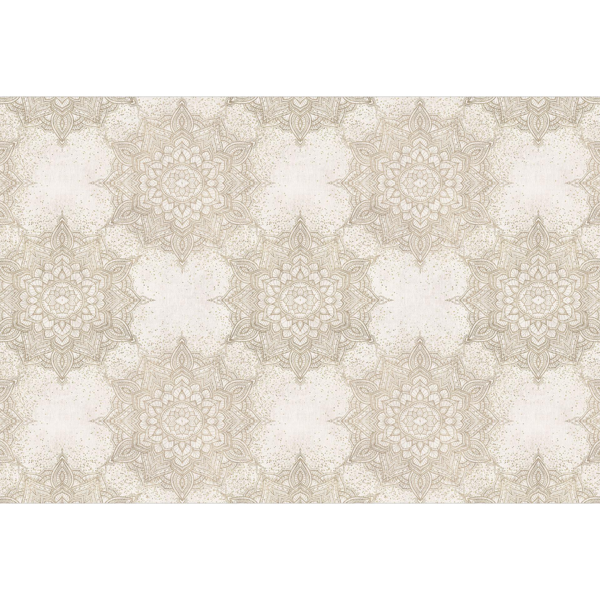 Fototapet Ornamenter - Elegant mandala i sandguld - Bloomery Decor