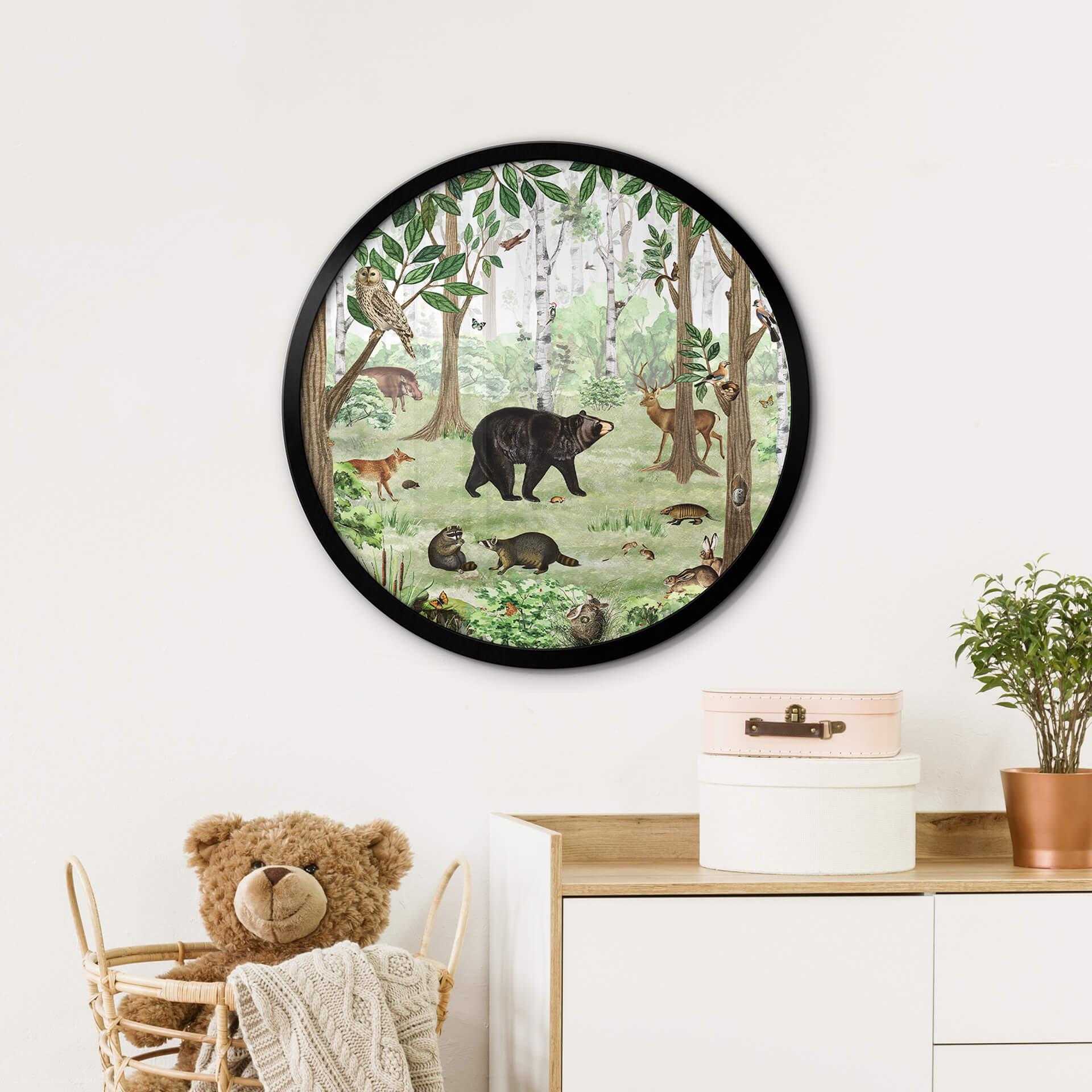 Poster Kikki Belle - Wald Suchbild - Rund