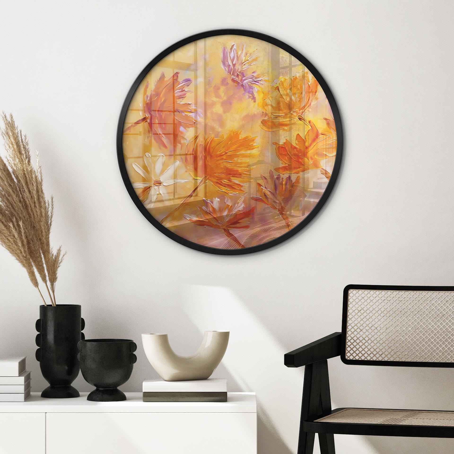 Plakat Golden Flower Rush - Pomata - Rund