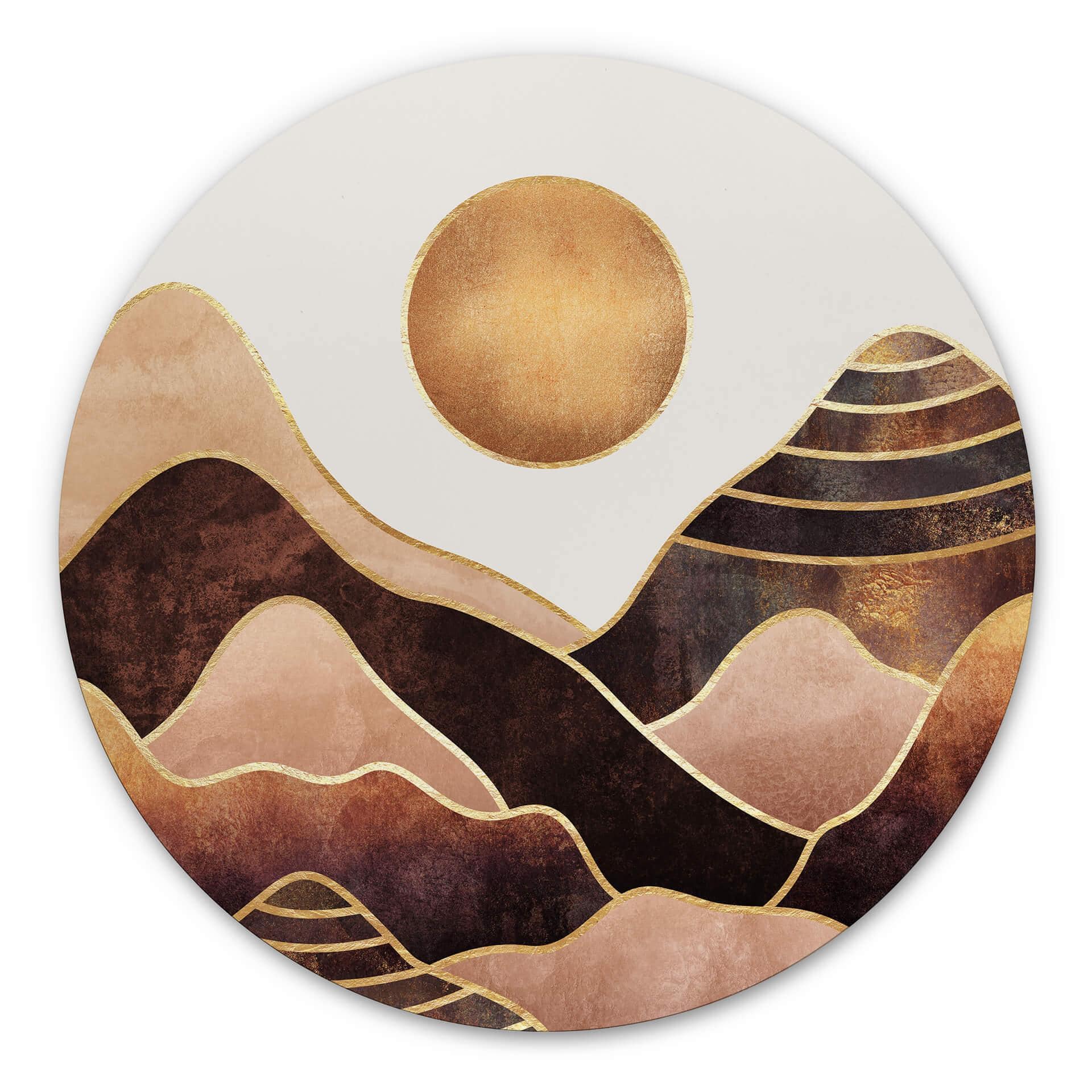 Tableau sur alu-Dibond Fredriksson - Coucher de soleil - Rond
